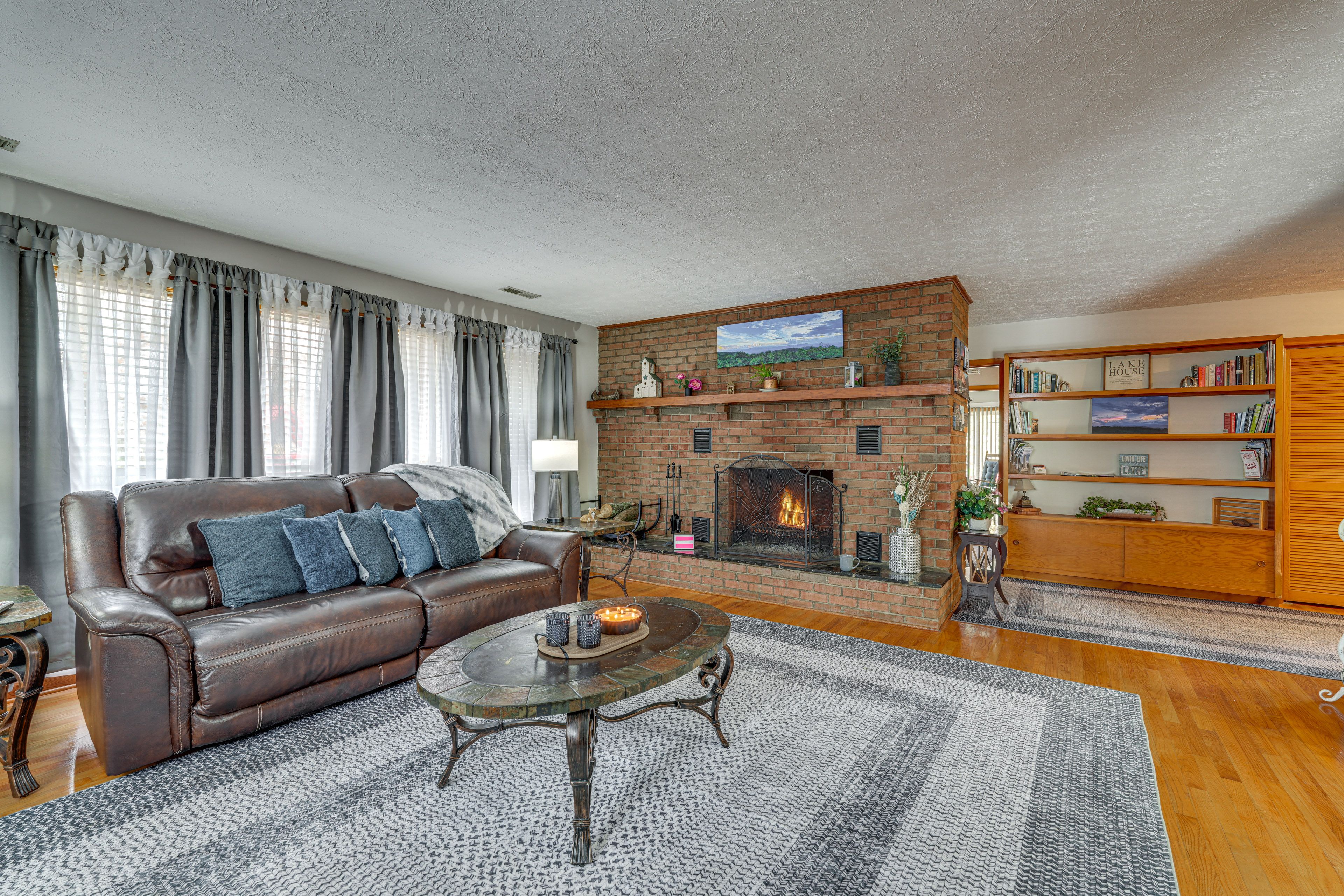 Cozy Fireplace | Lap Blankets & Pillow for Movie Night