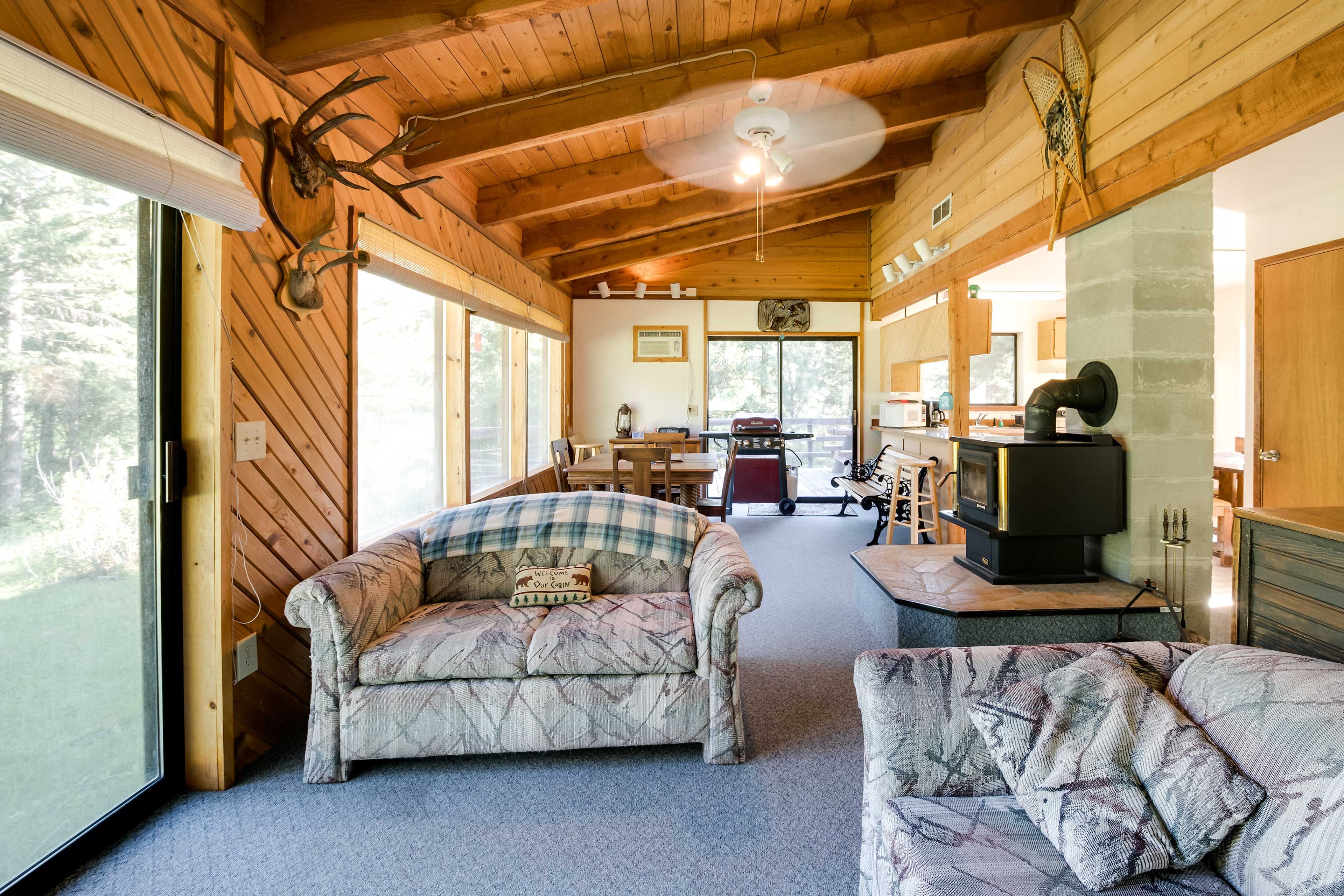 Living Room | TV w/ DVD Player | VCR | Video Library | Wood-Burning Stove