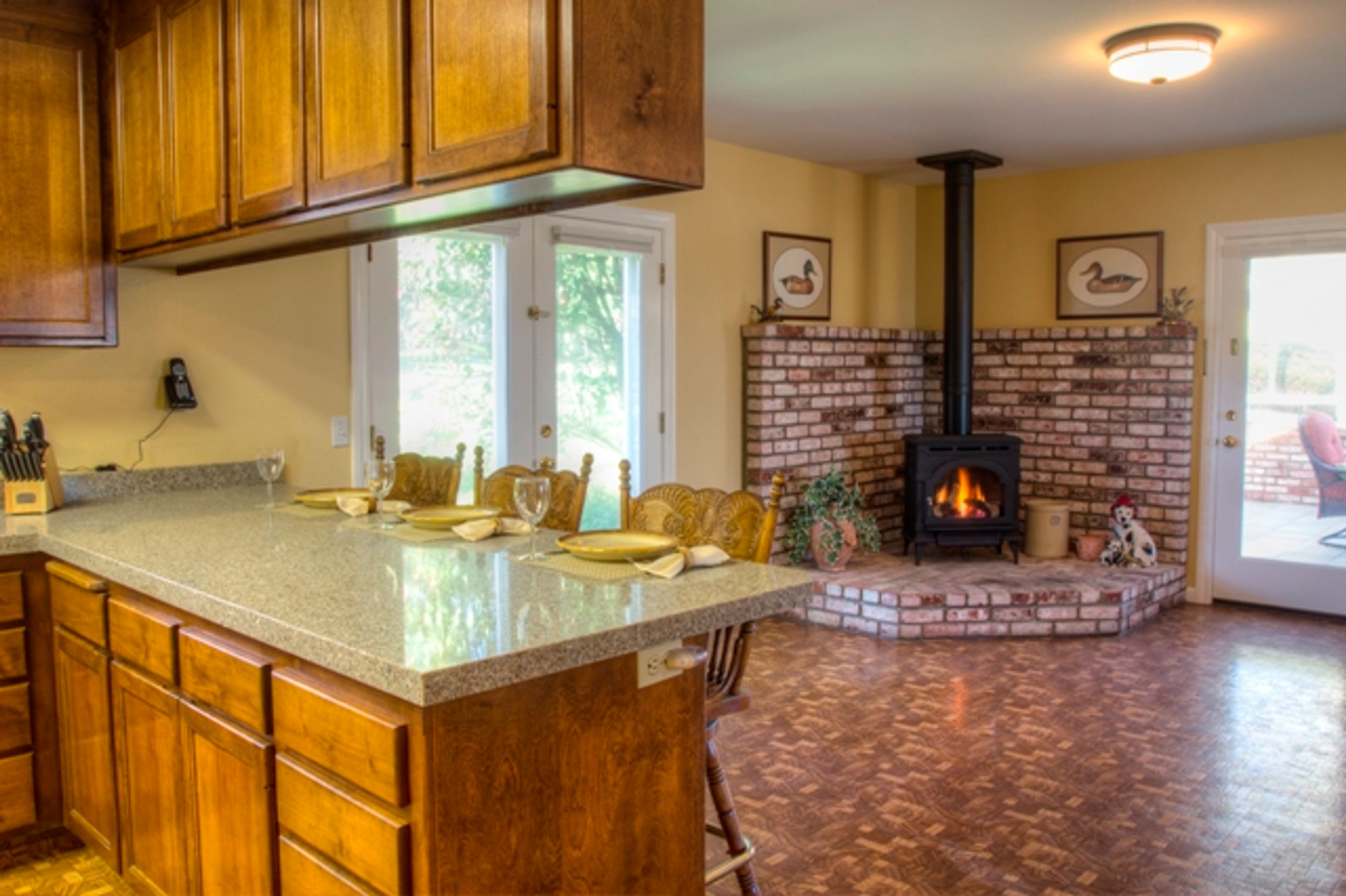 Kitchen | Breakfast Bar | Wood-Burning Stove