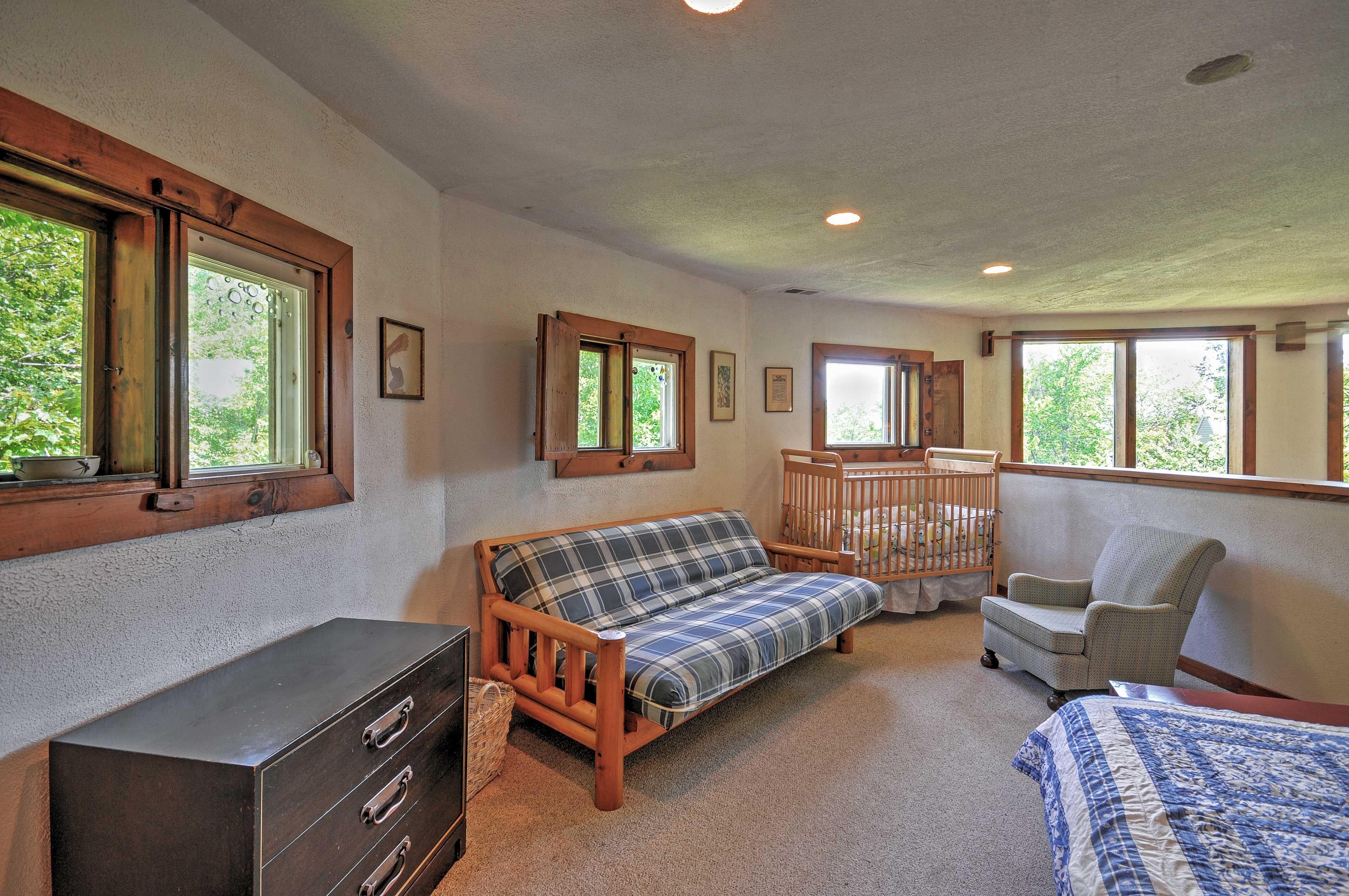 Bedroom 2 | Queen Bed | Sleeper Sofa | Crib | Stairs Required