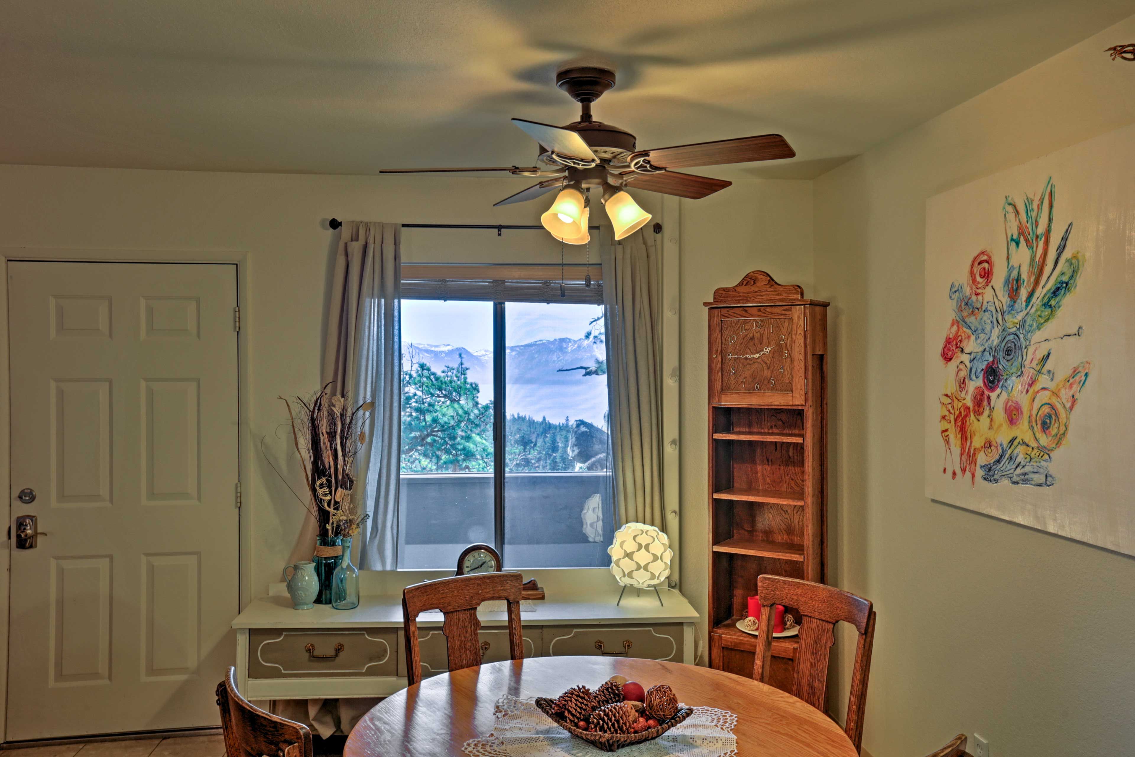 Living Room | Dining Area | Lake Tahoe Views