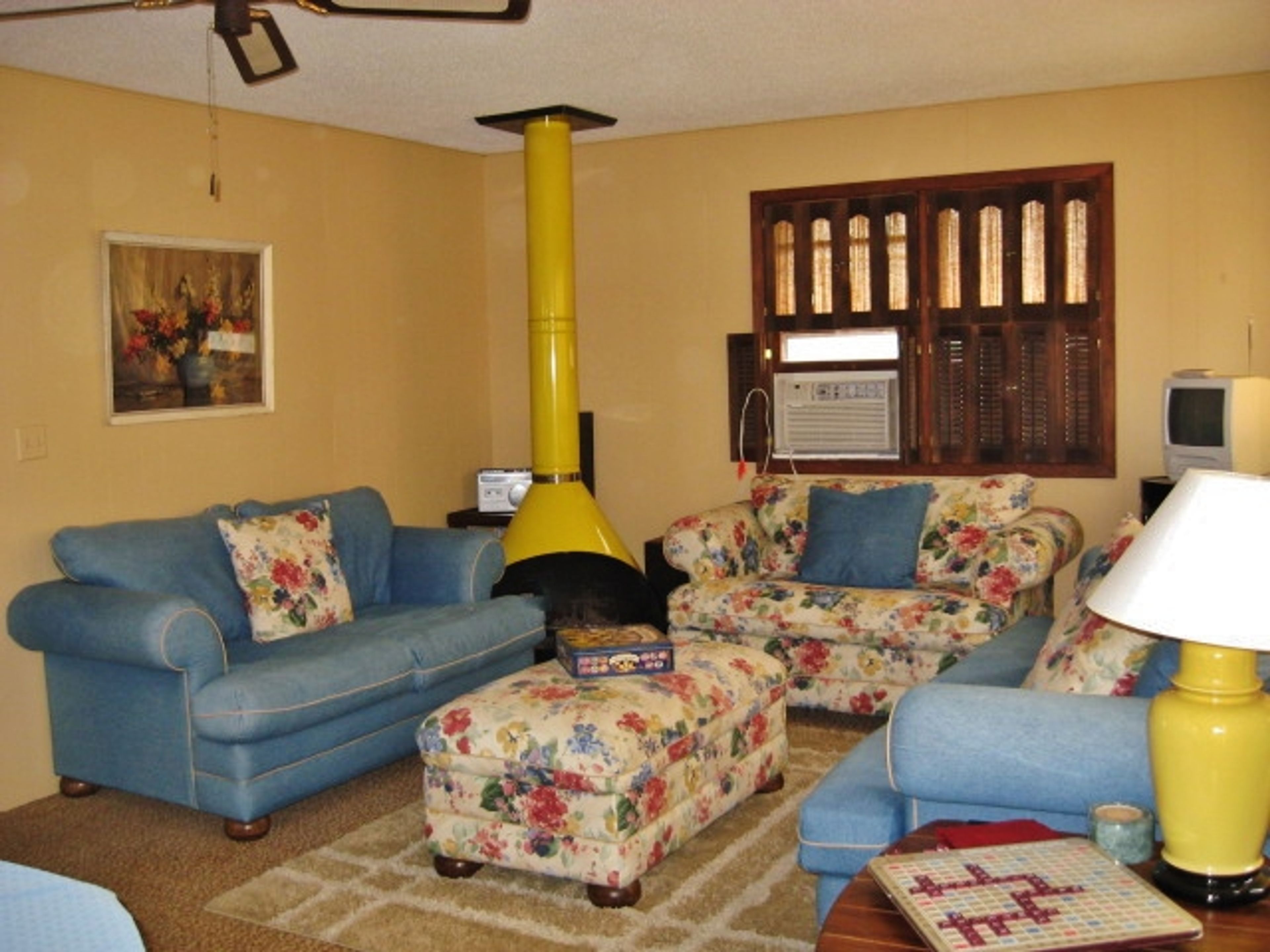 Living Area | Central A/C | Wood-Burning Stove is Not for Guest Use