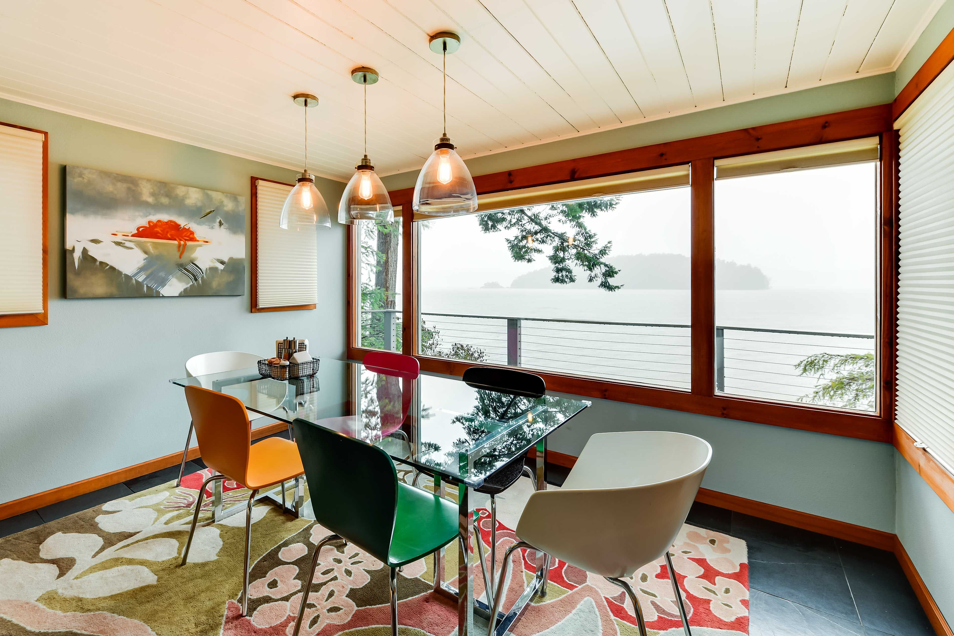 Dining Area | Dishes & Flatware Provided | Puget Sound Views | Main Floor