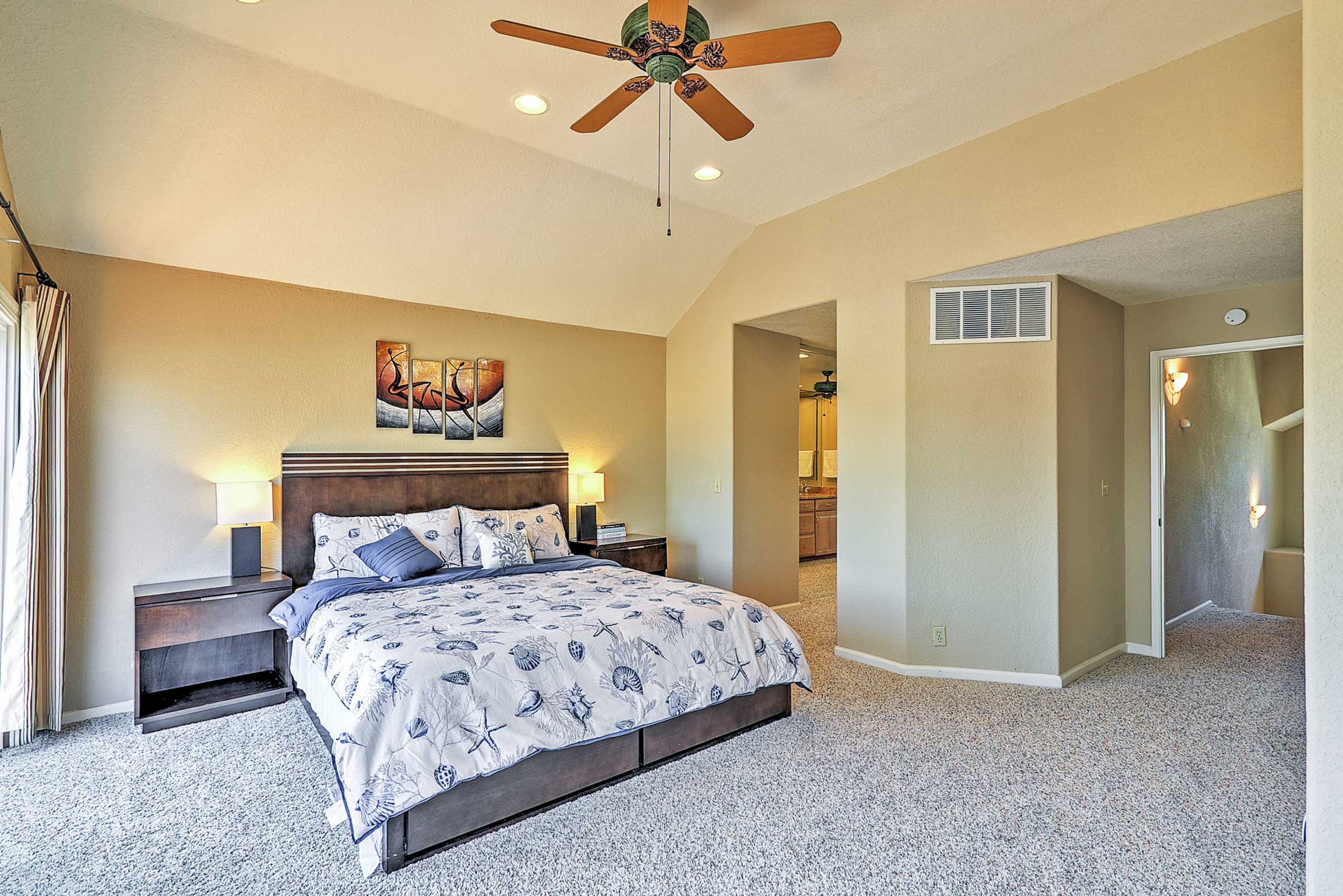 Bedroom 1 | King Bed | Linens Provided | Stairs Required