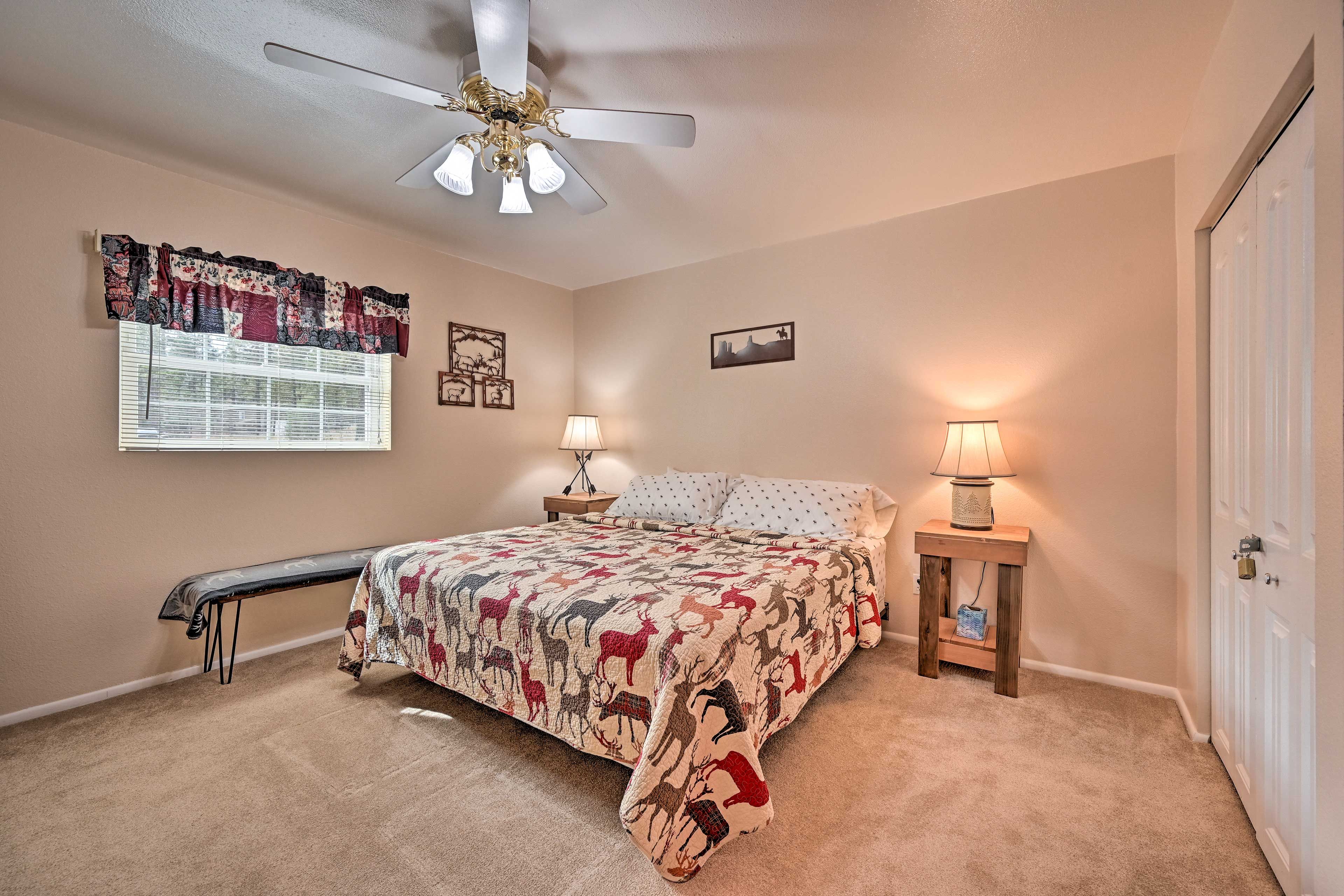 Bedroom 1 | King Bed | Electric Fireplace