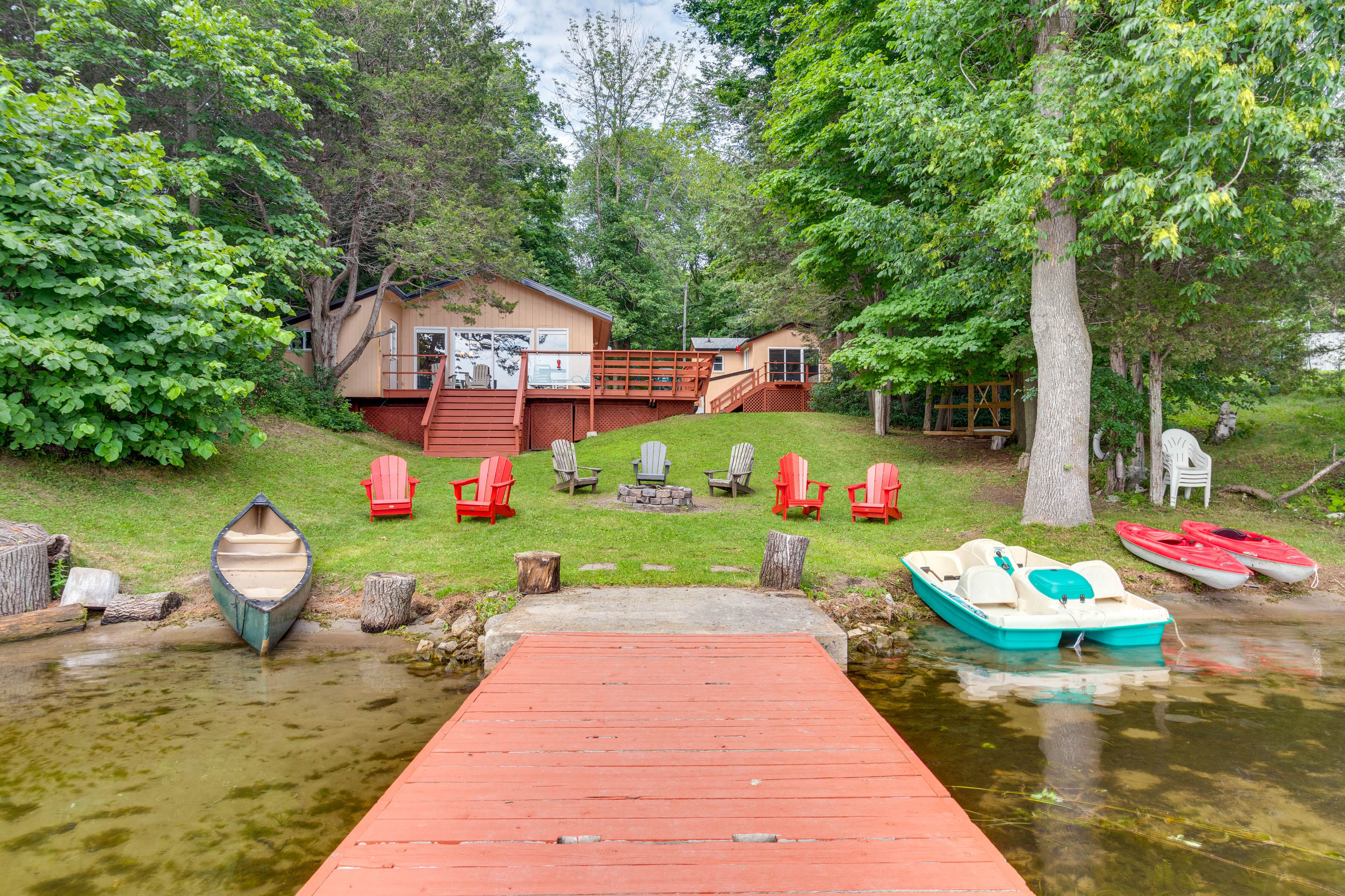 Yard Space | Fire Pit | Access to Whitefish Lake | Paddleboat, Kayaks & Canoe