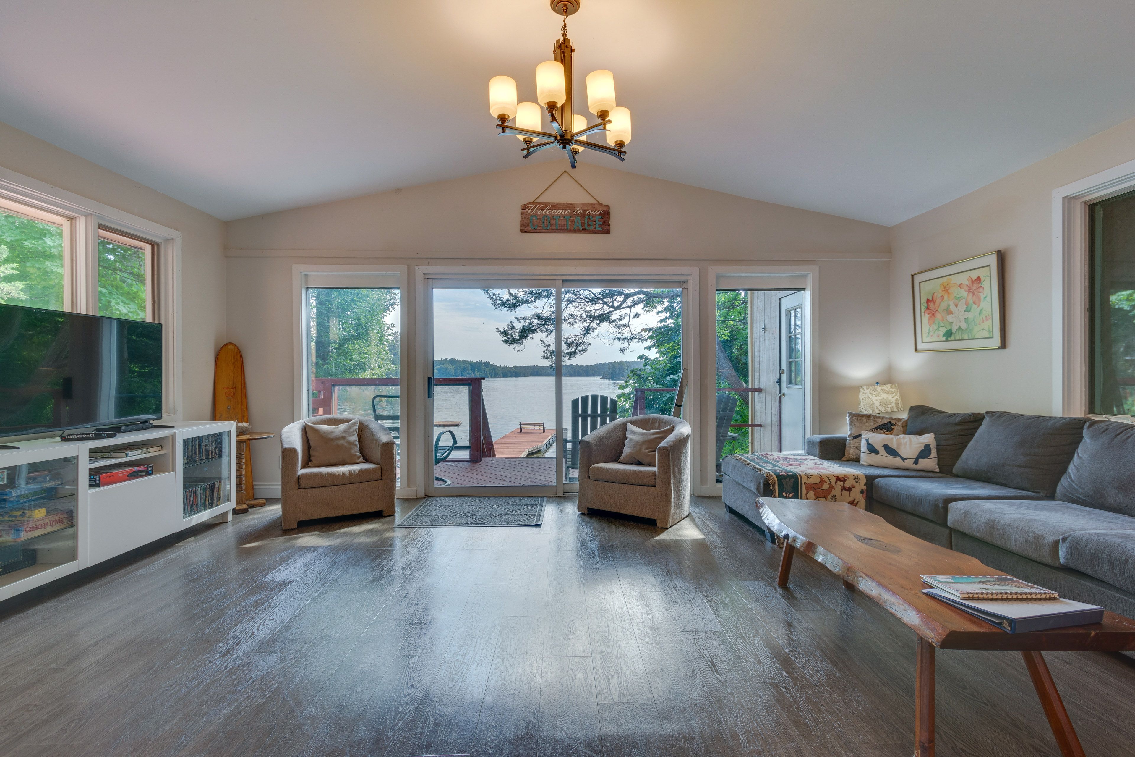 Living Room | Lake Views | A/C | Free WiFi