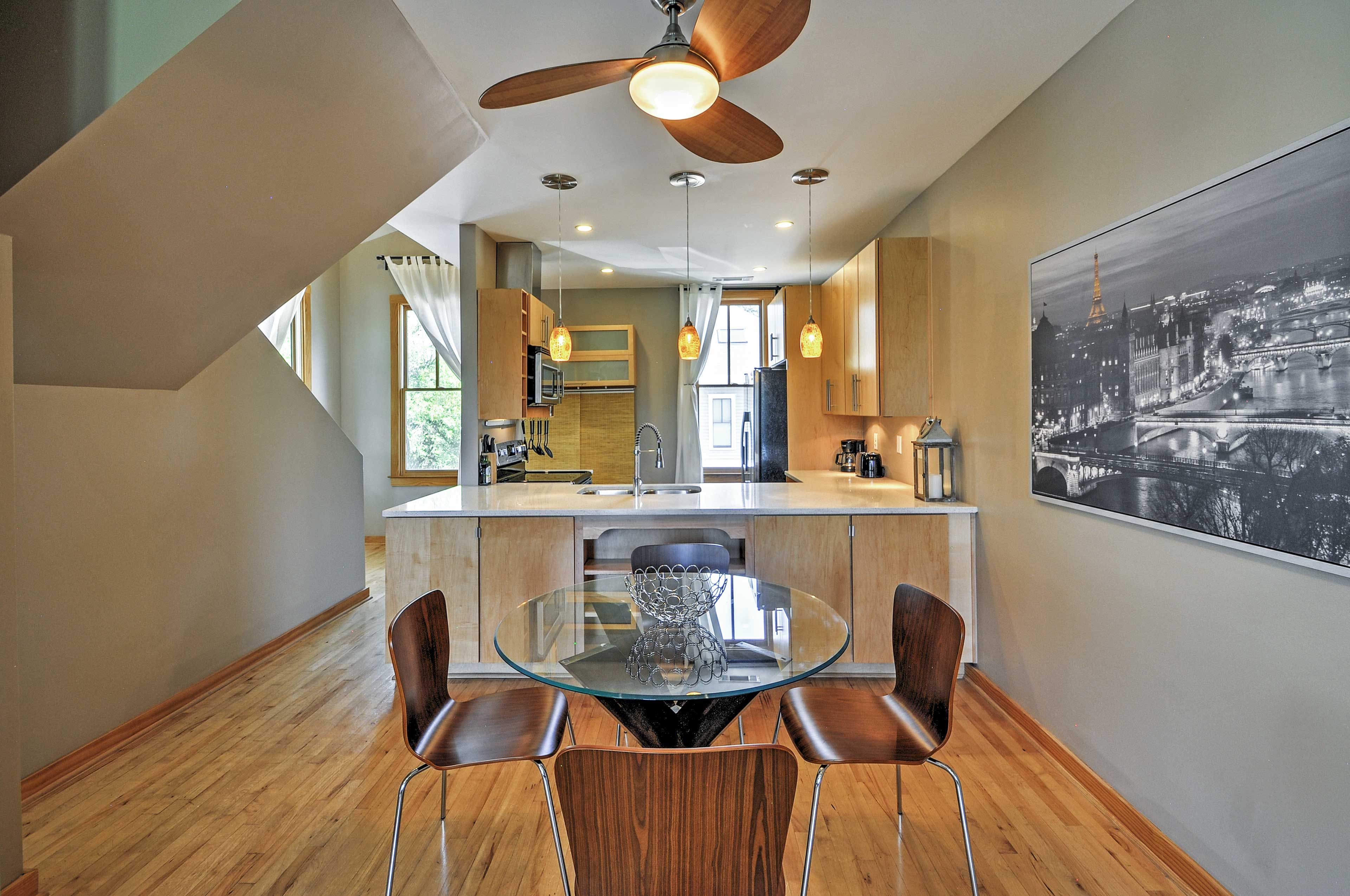 This chic interior will make you feel right at home.