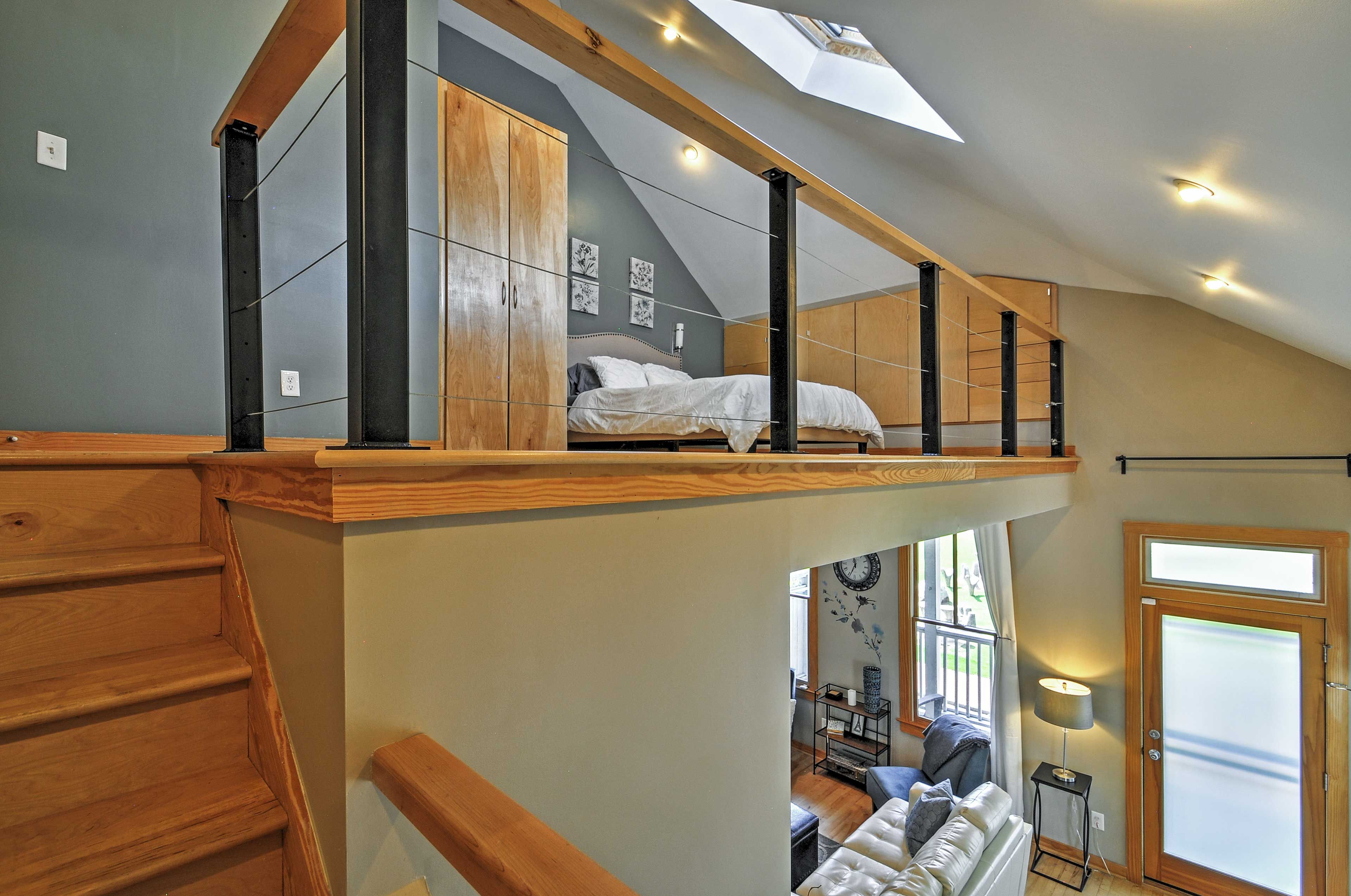 Retreat to rest in the lofted bedroom.