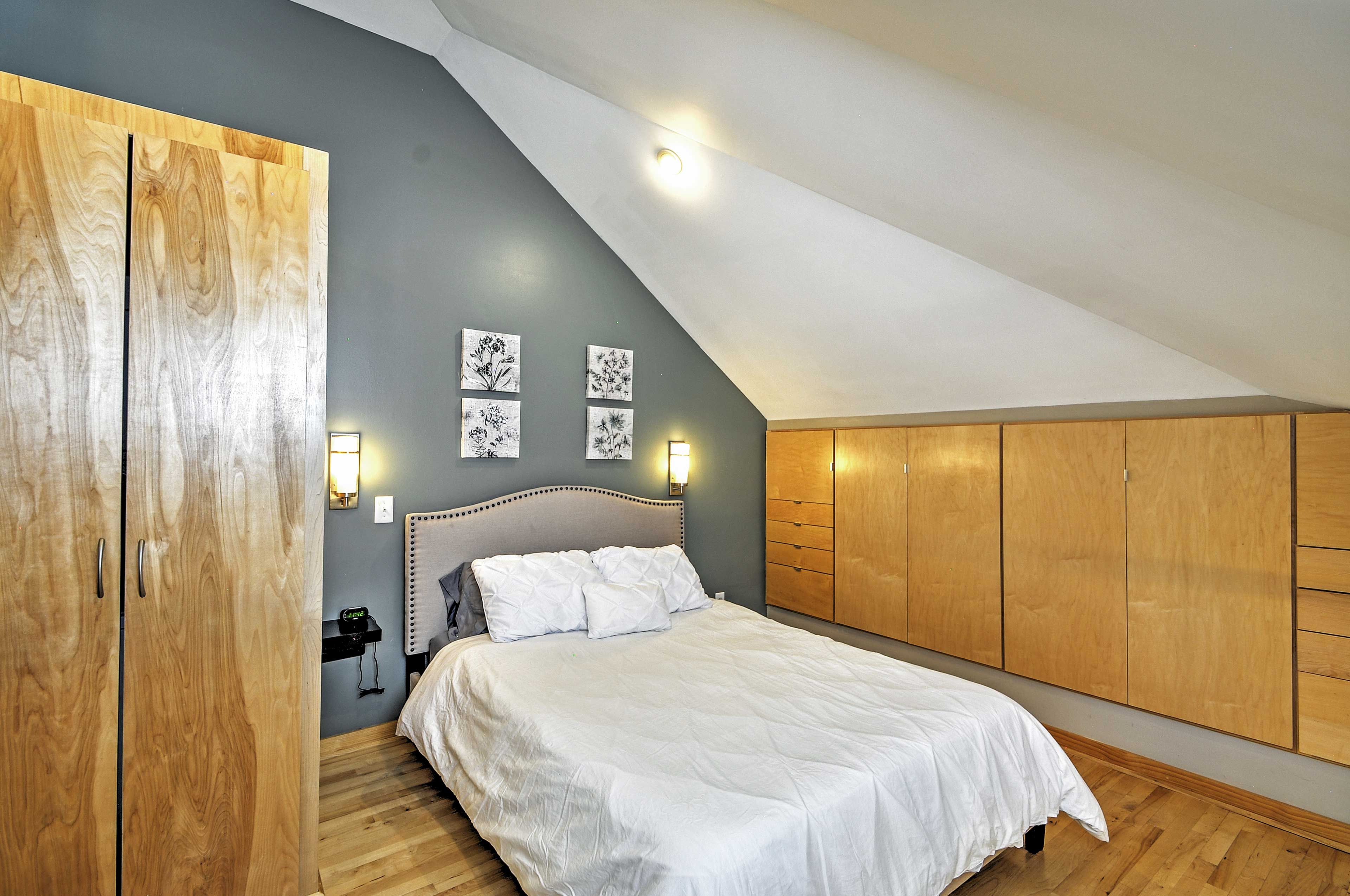 Additional sleeping space is available on a pullout bed in the living room.
