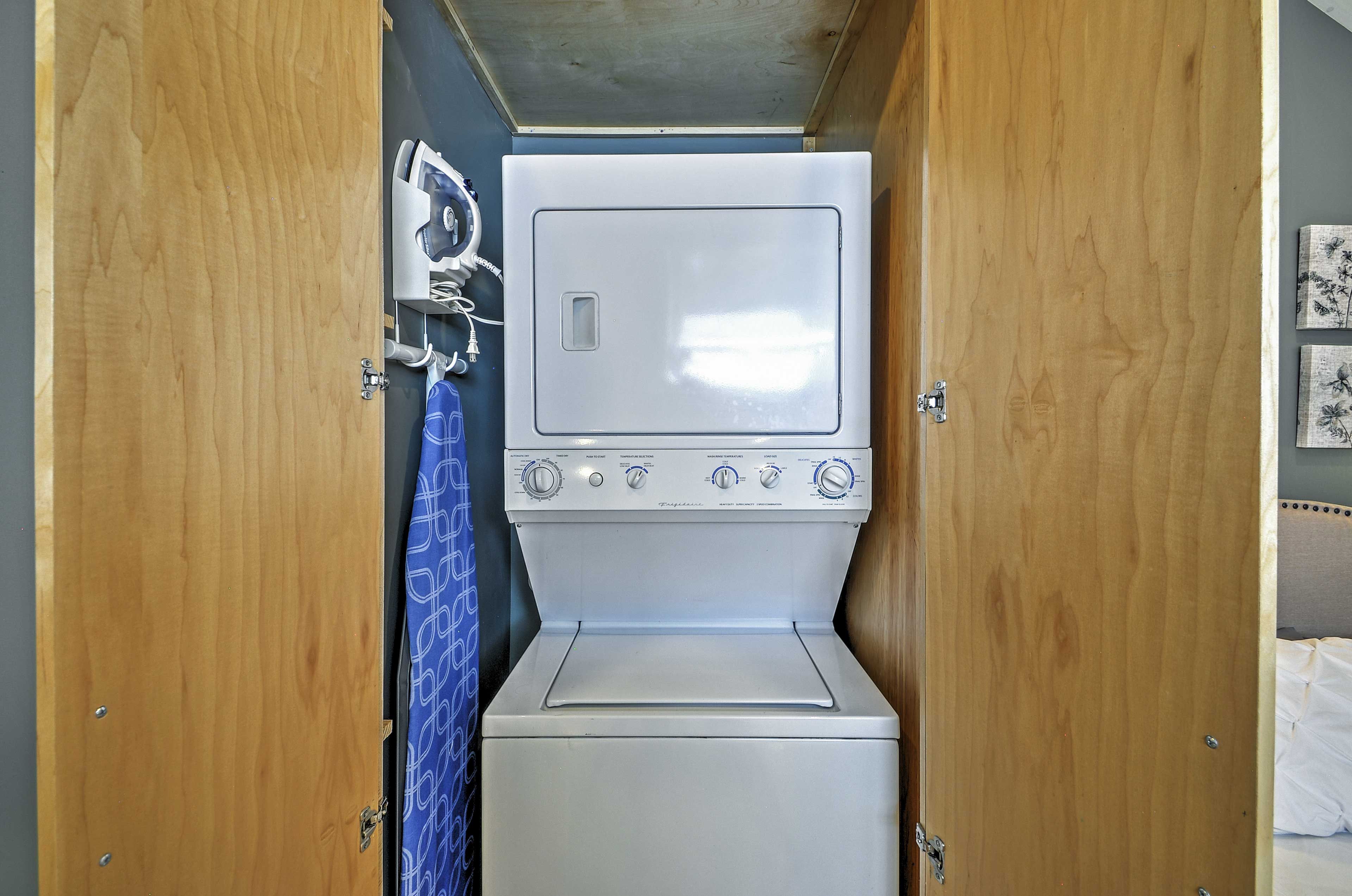 A washer and dryer for your use.