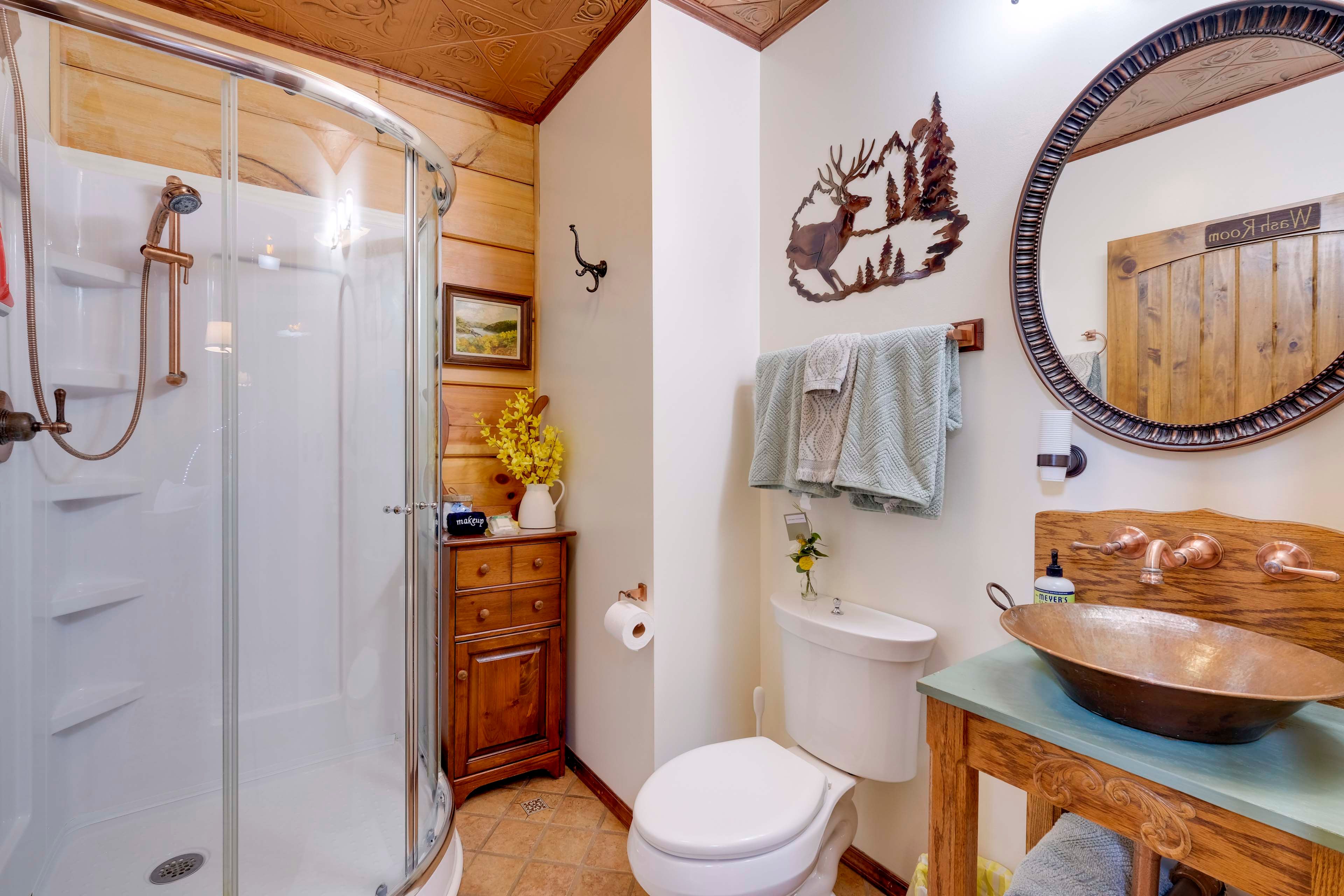 Bathroom | 1st Floor | Complimentary Toiletries | Hair Dryer