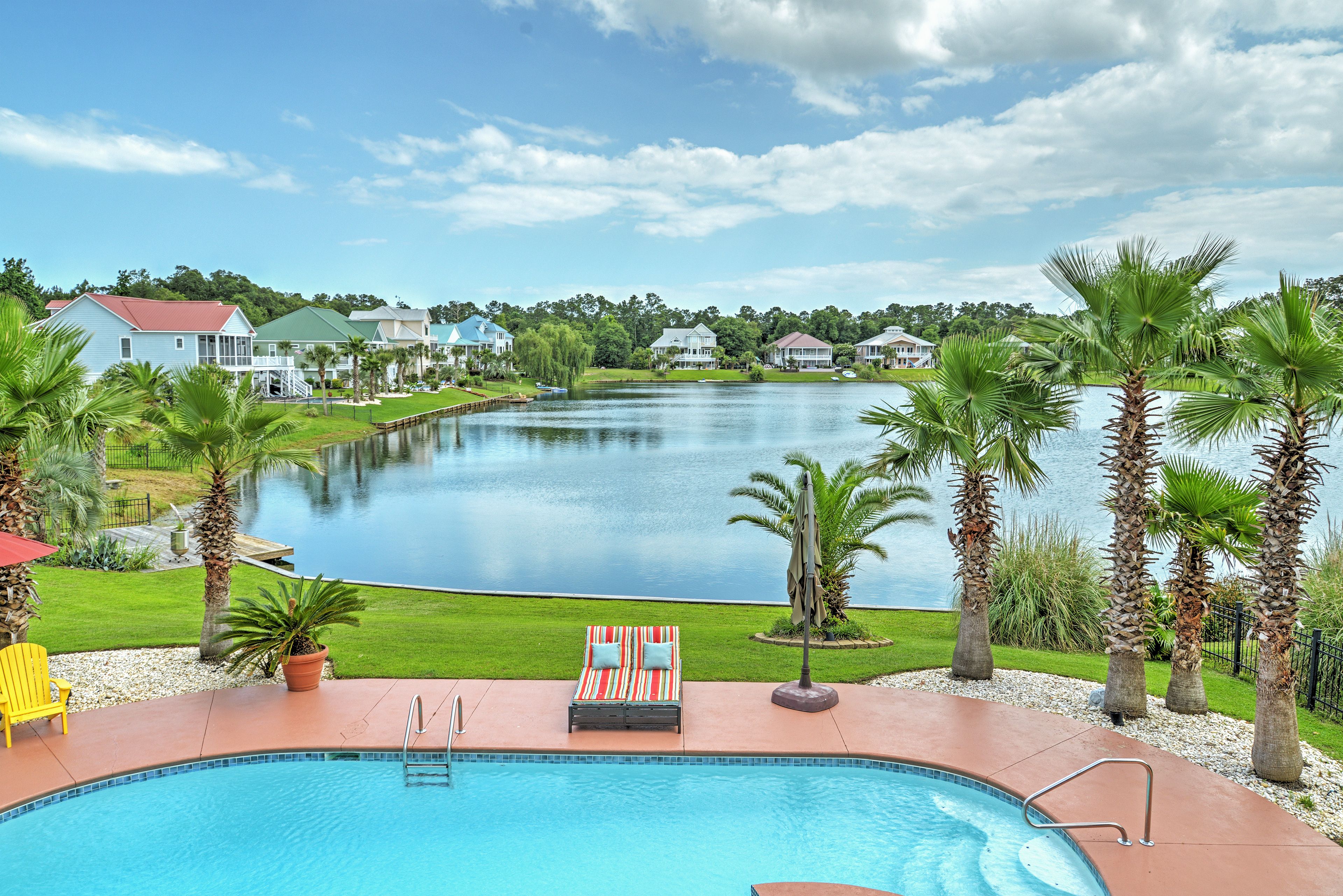 Backyard | Pool & Spa | Private Fishing Dock | Bar