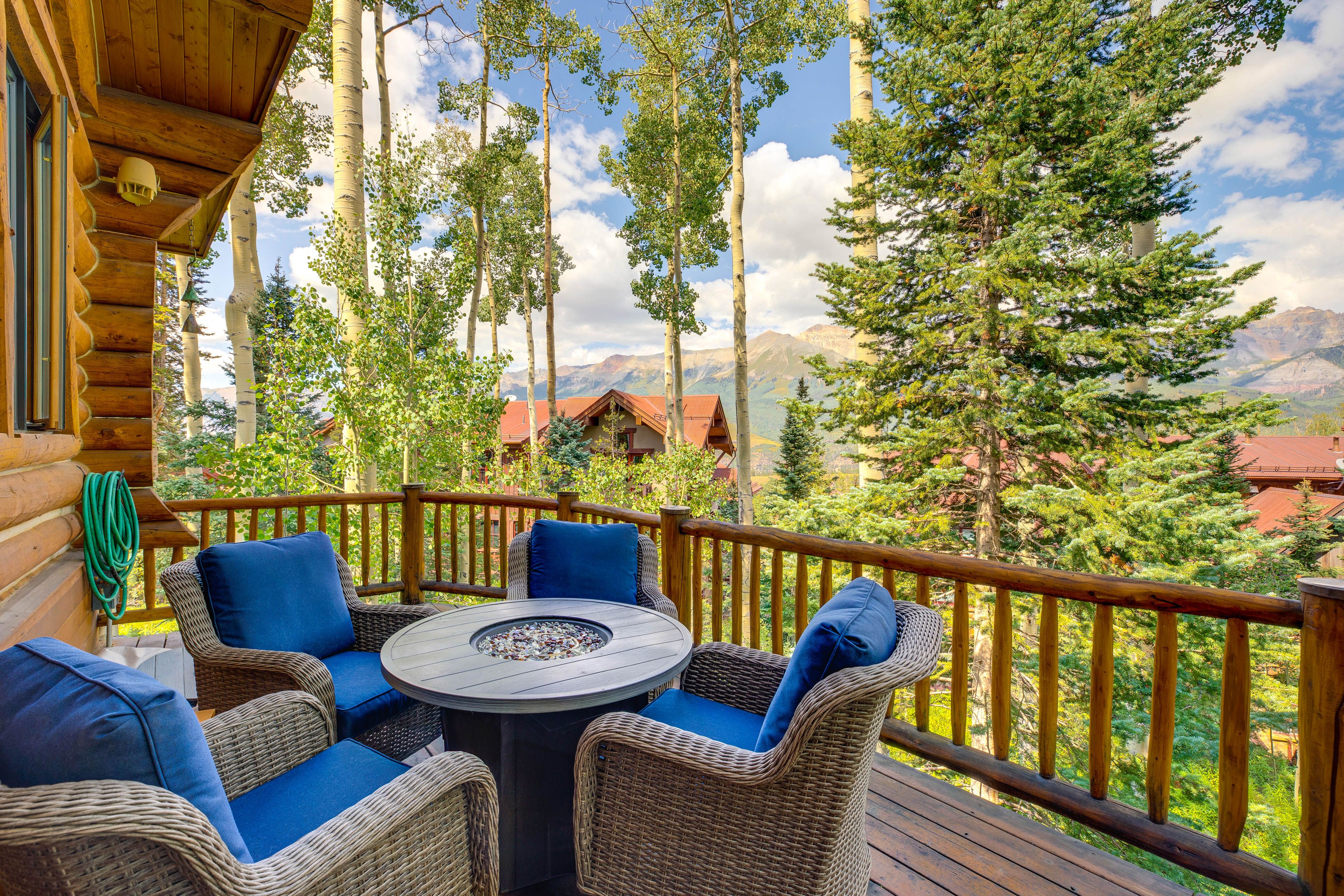 Deck | Fire Pit Table | Hot Tub