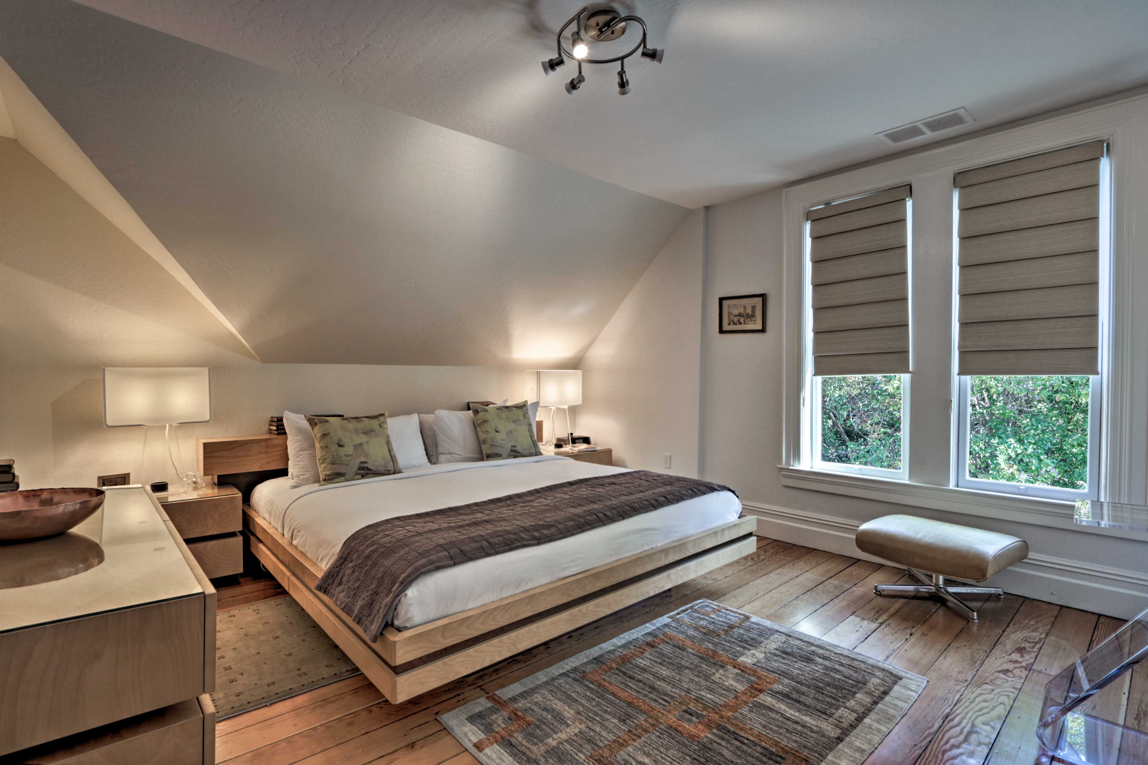 Each bedroom features hotel-like linens.