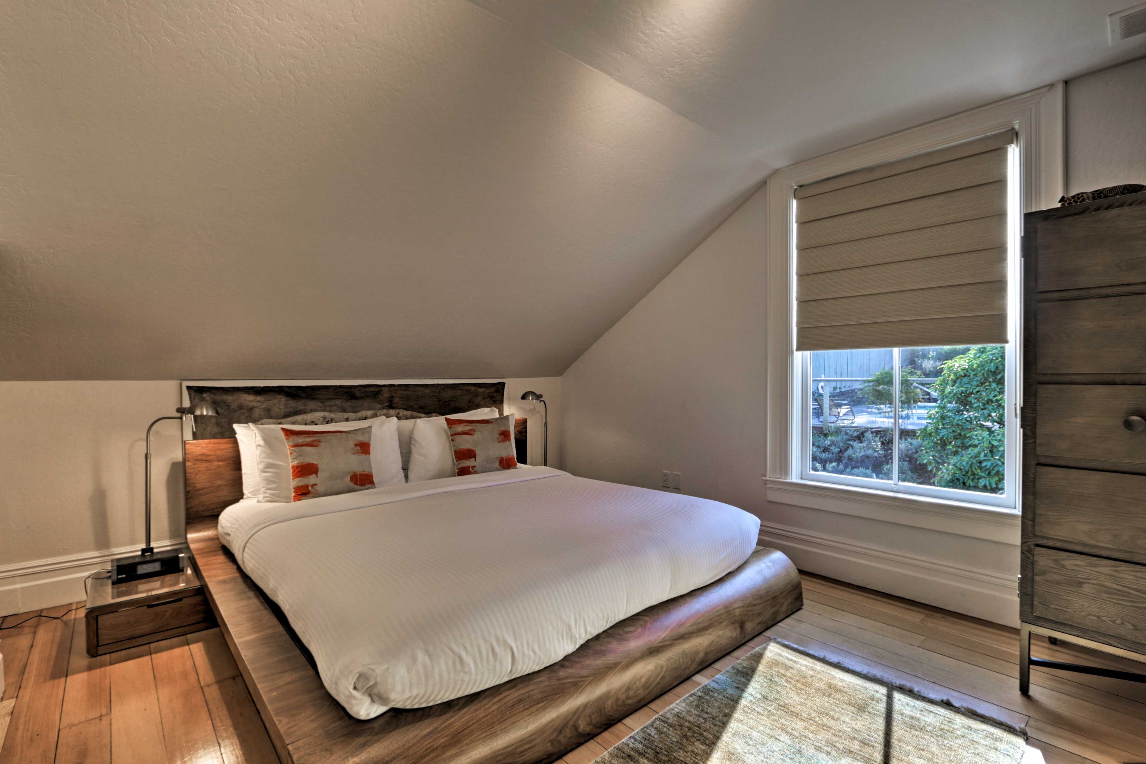 This beautiful bedroom is a cozy respite for 2 lucky guests.