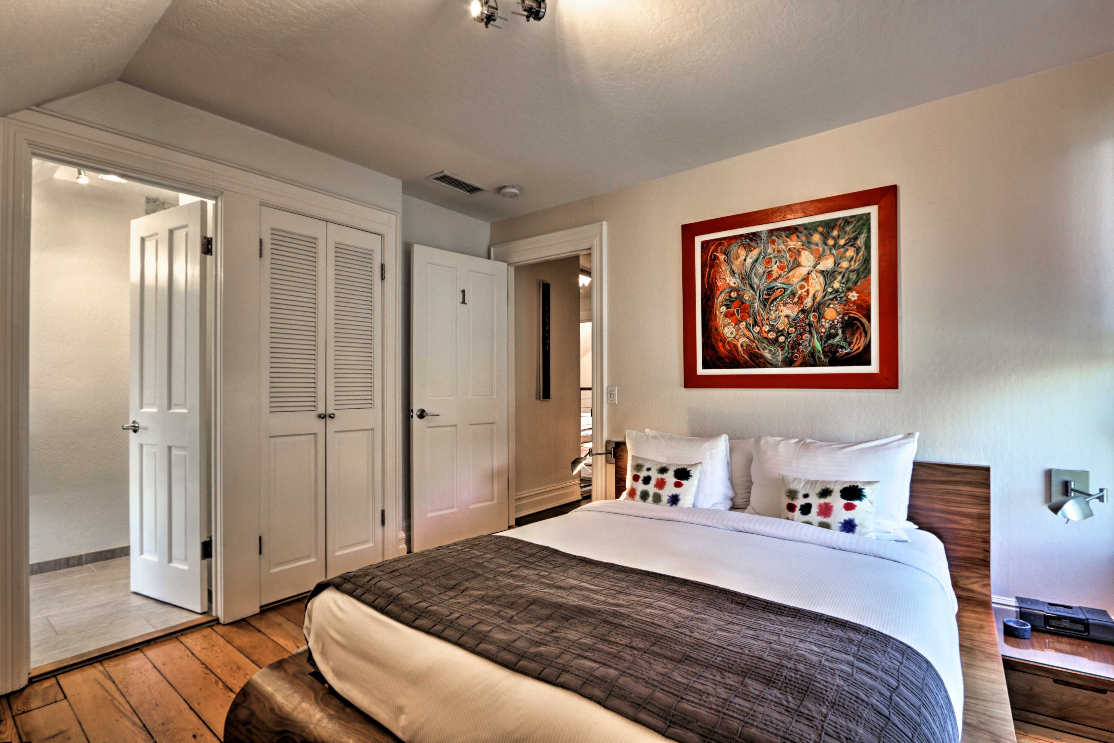 Each room sleeps 2.