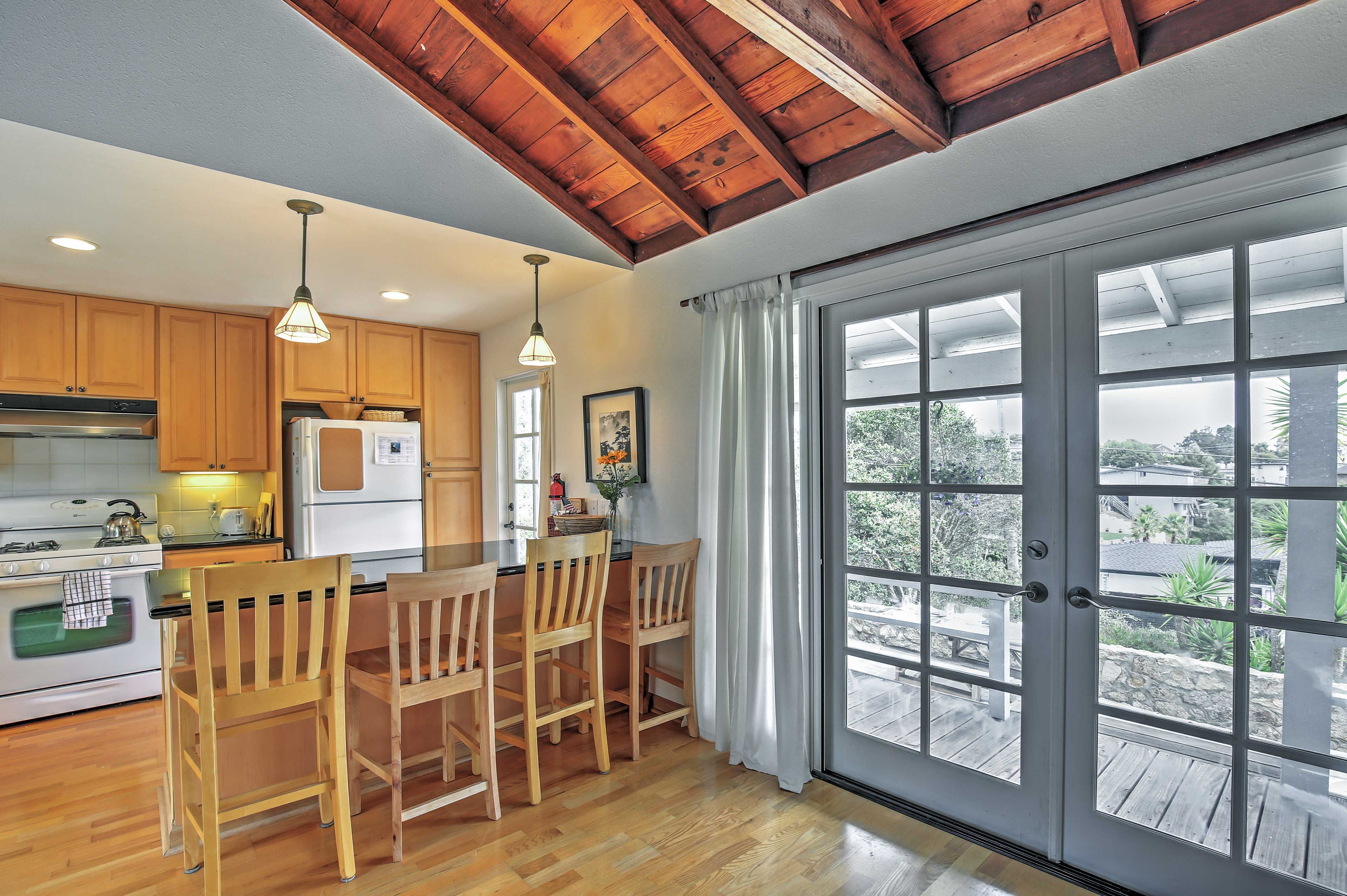 You'll love the character of this 1940's cottage with vaulted cedar beam ceilings.