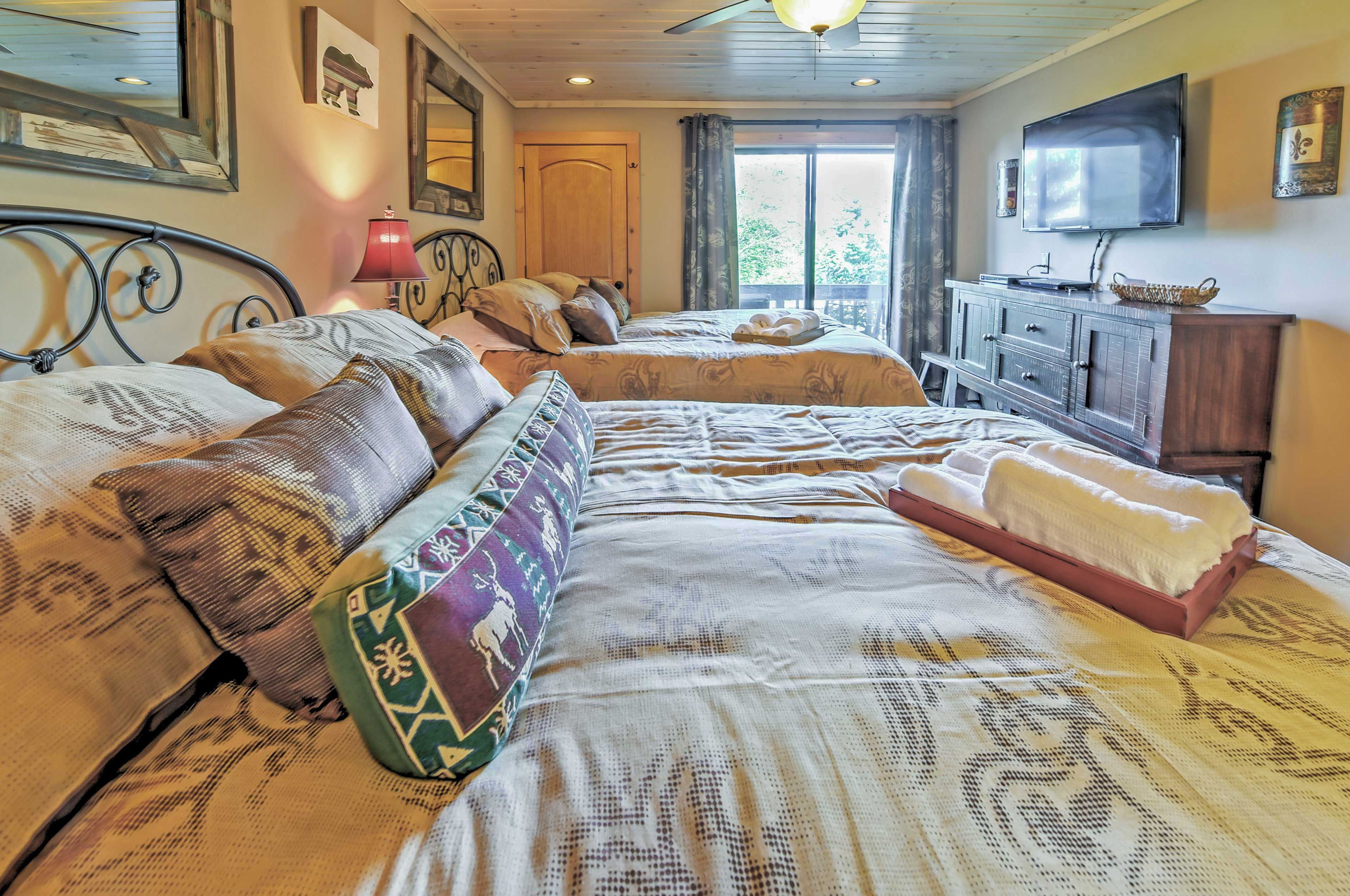 Retreat to this stately bedroom when it's time for bed.