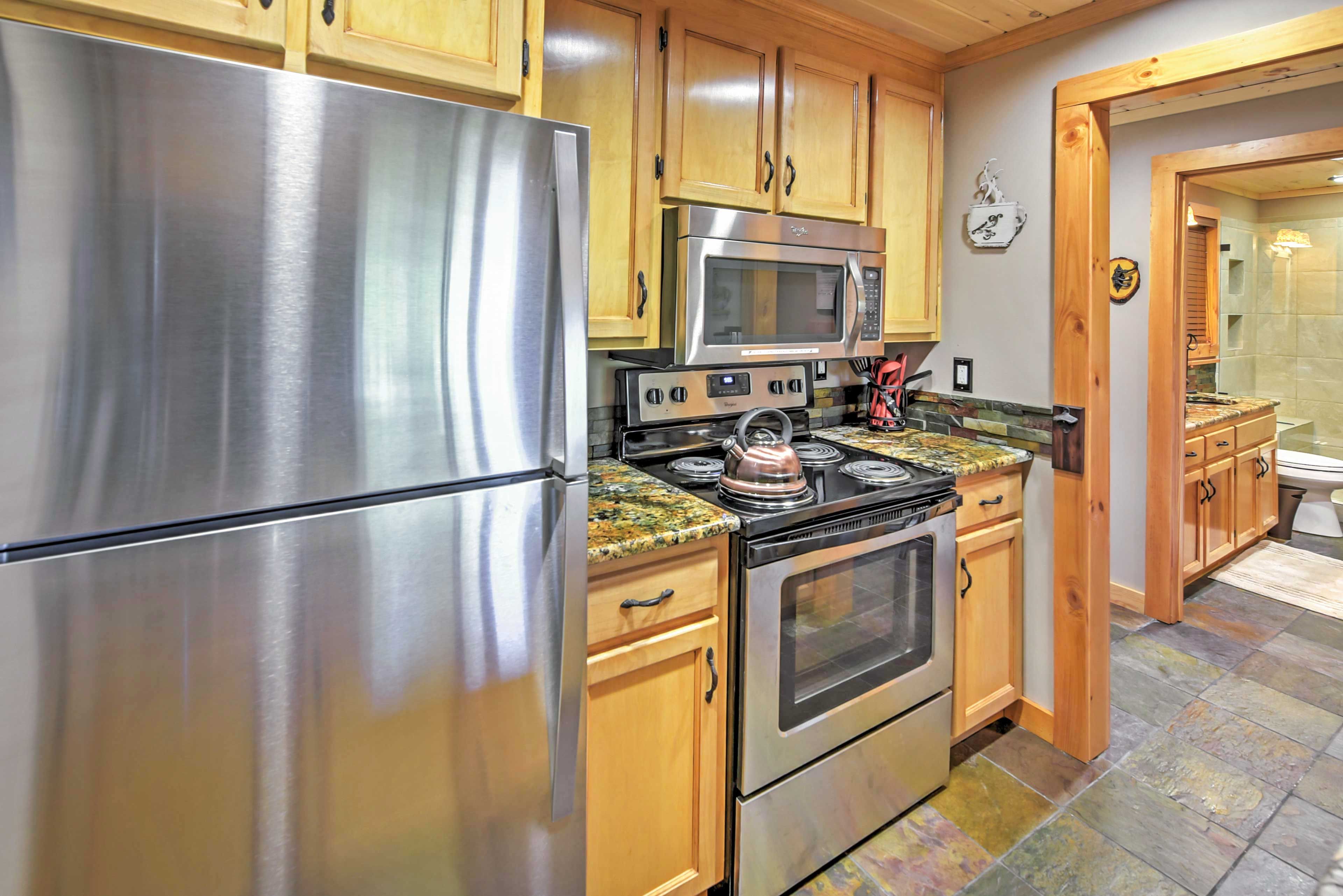 Easily create a mouthwatering meal in this fully equipped kitchen.