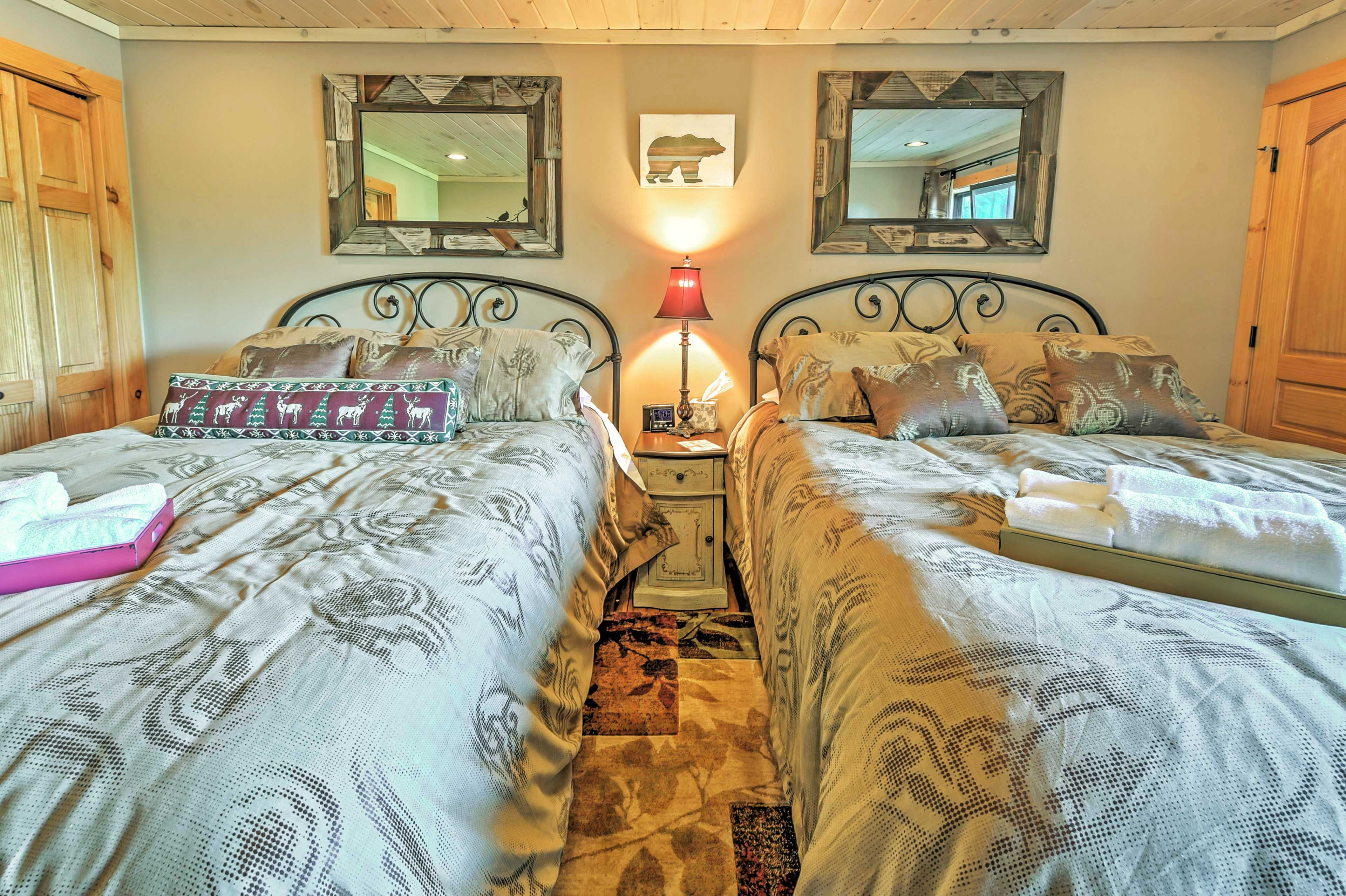 There's room for 4 guests in this bedroom.