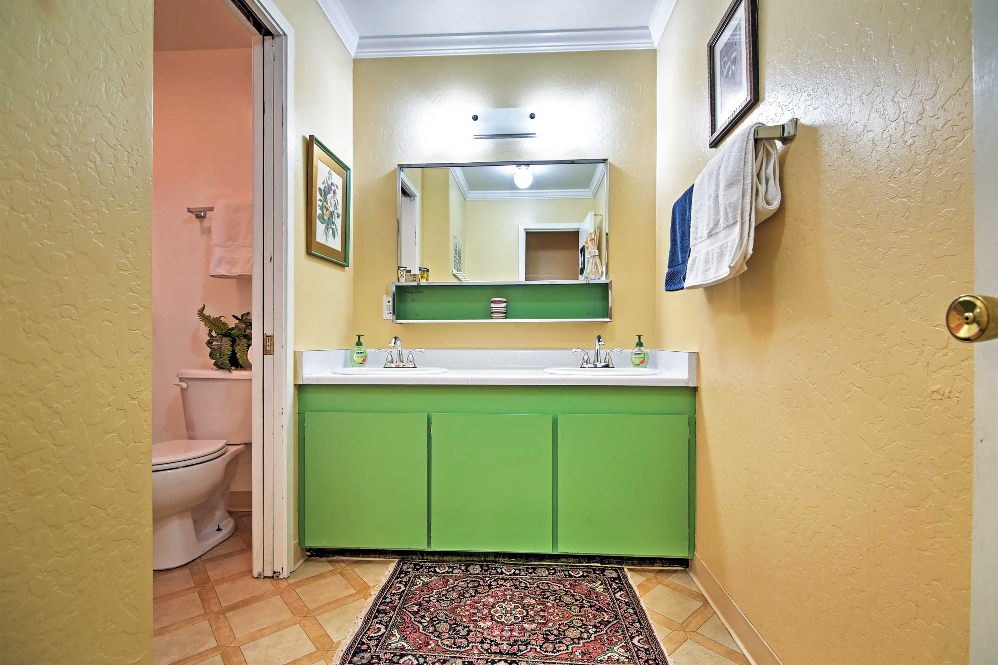 There are 2 bathrooms in the home.