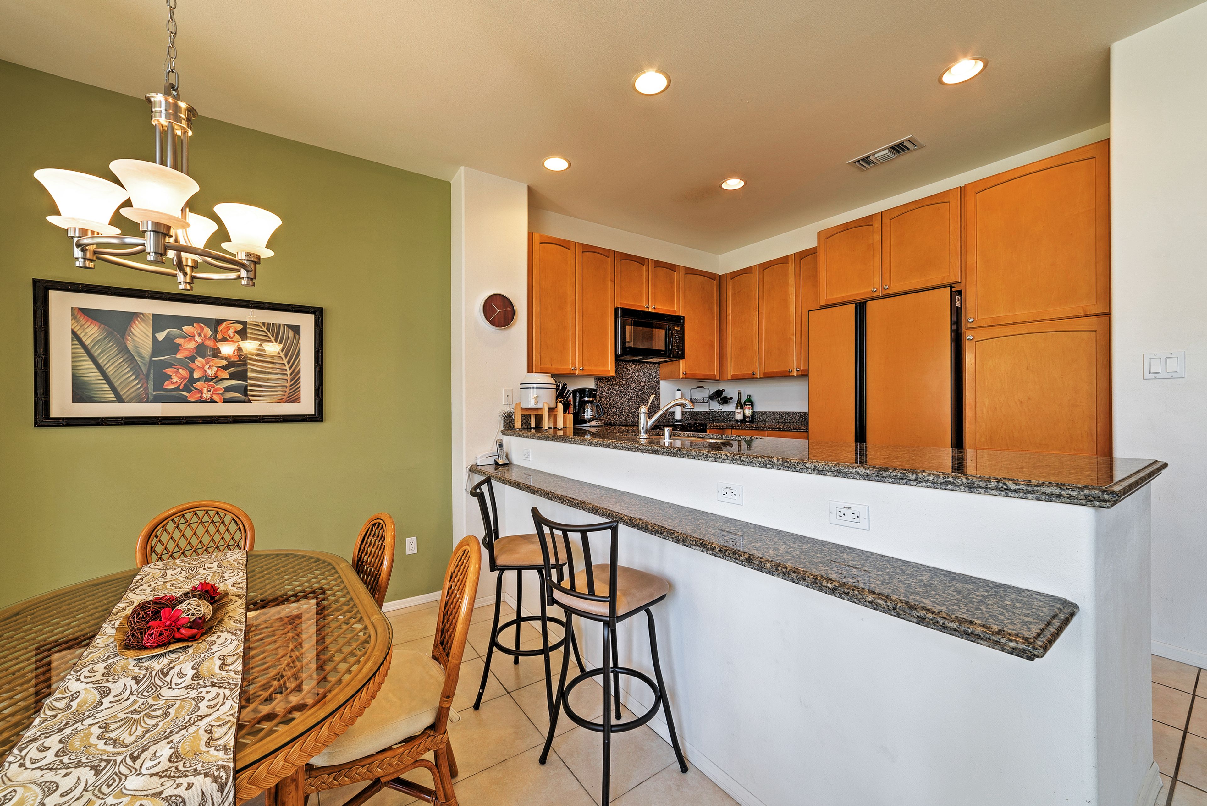 Wine and dine at the kitchen bar!