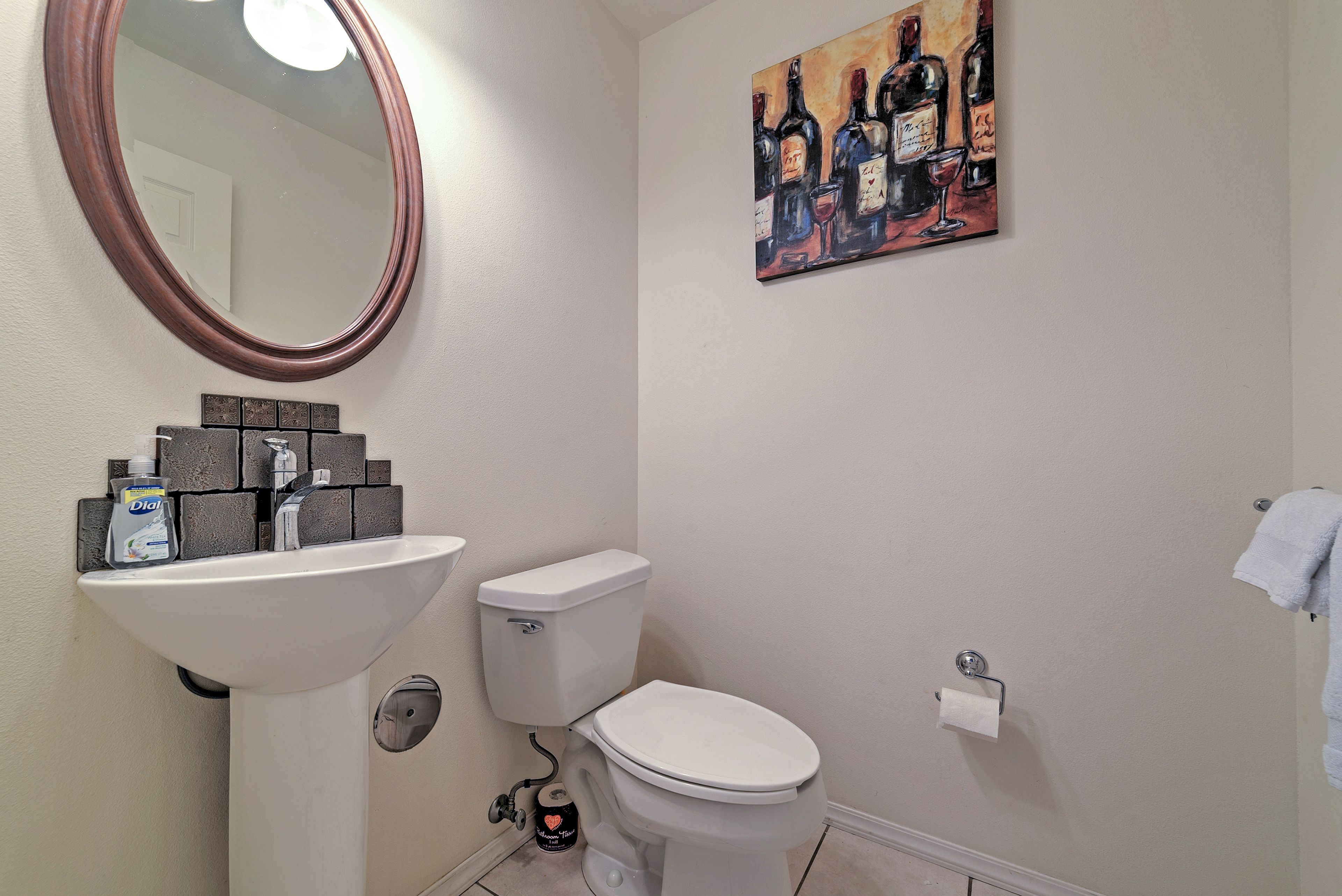 You'll appreciate having an extra half-bathroom to get ready in the mornings!