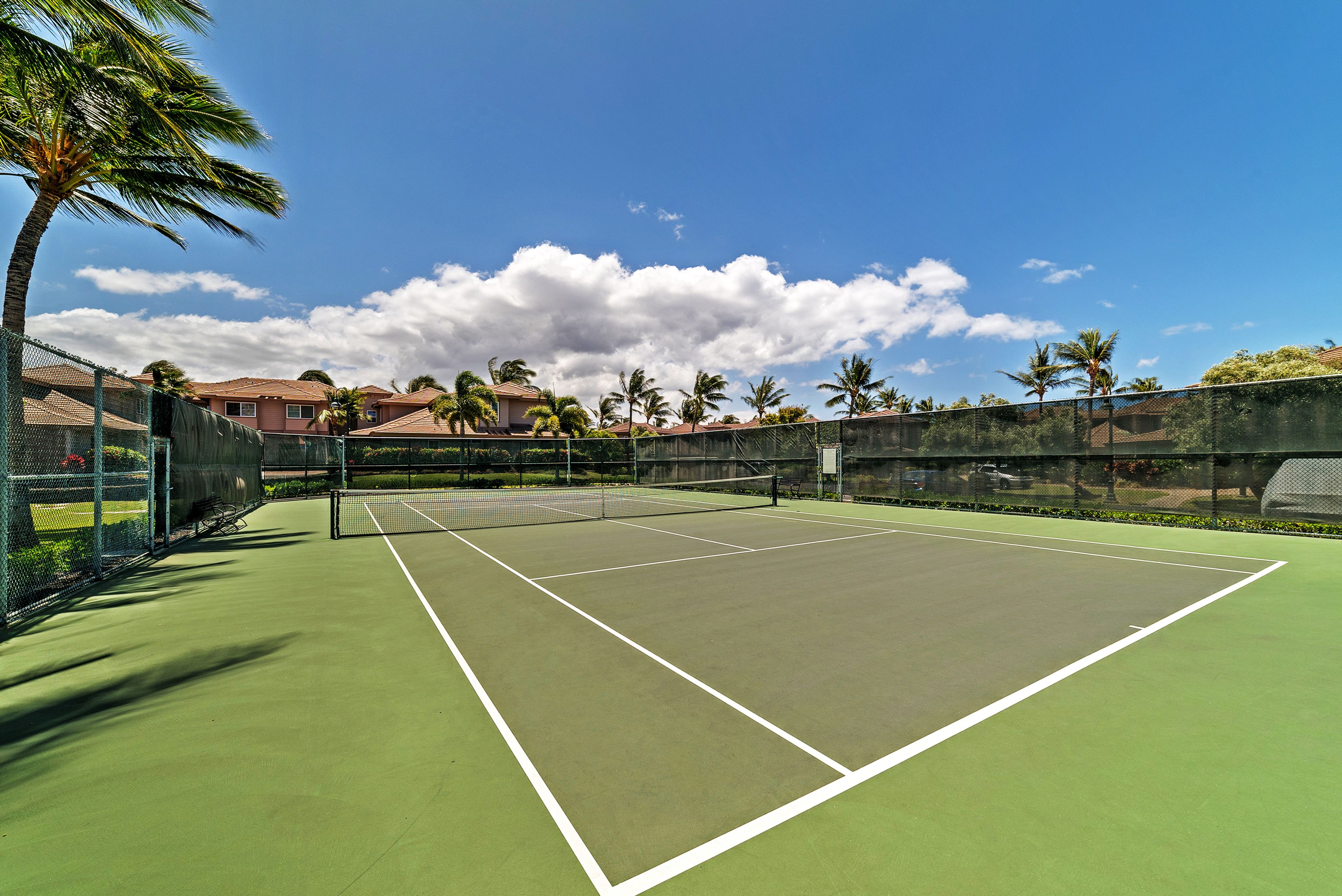 The community tennis court.