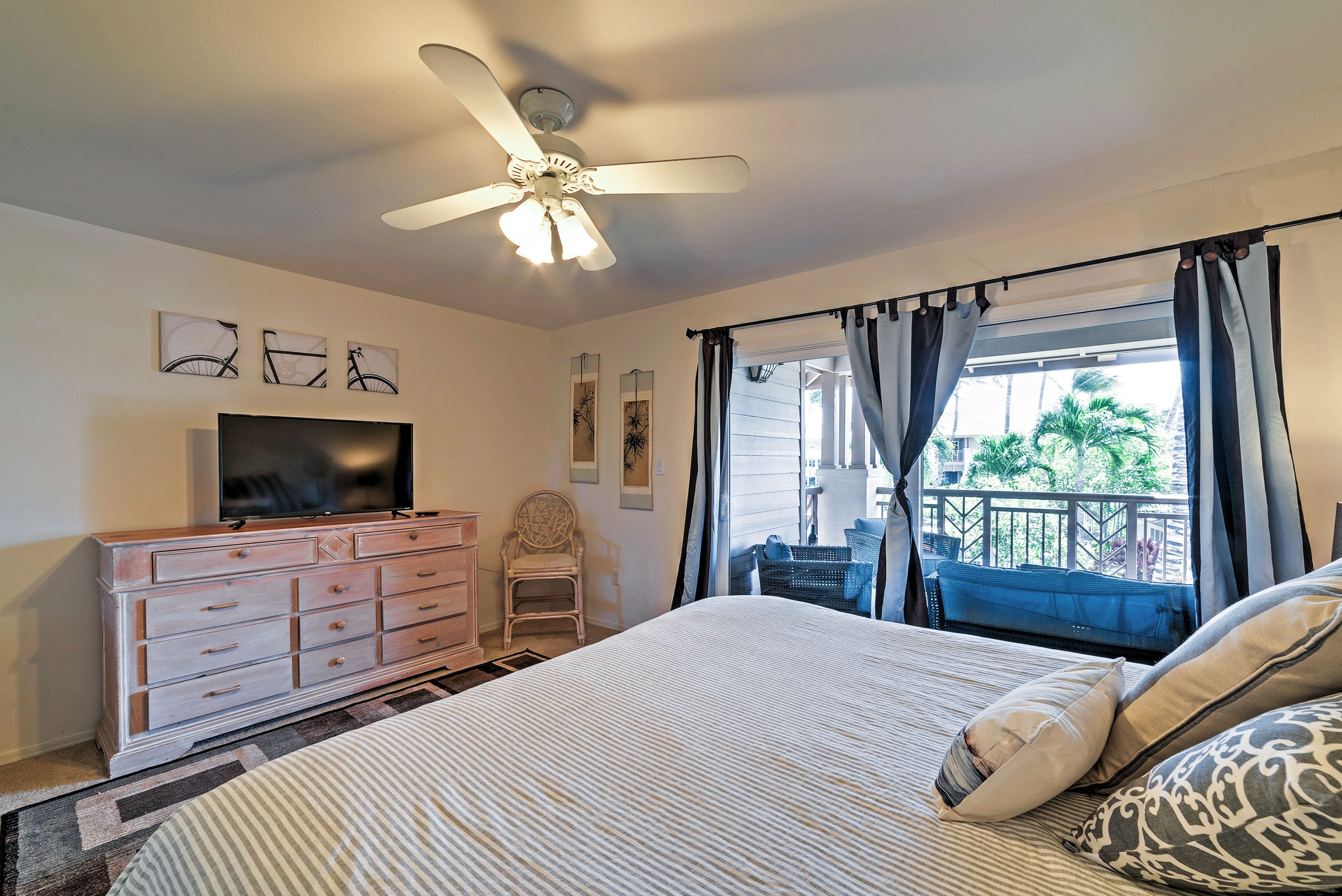 Step out to the balcony for fresh air and to read.