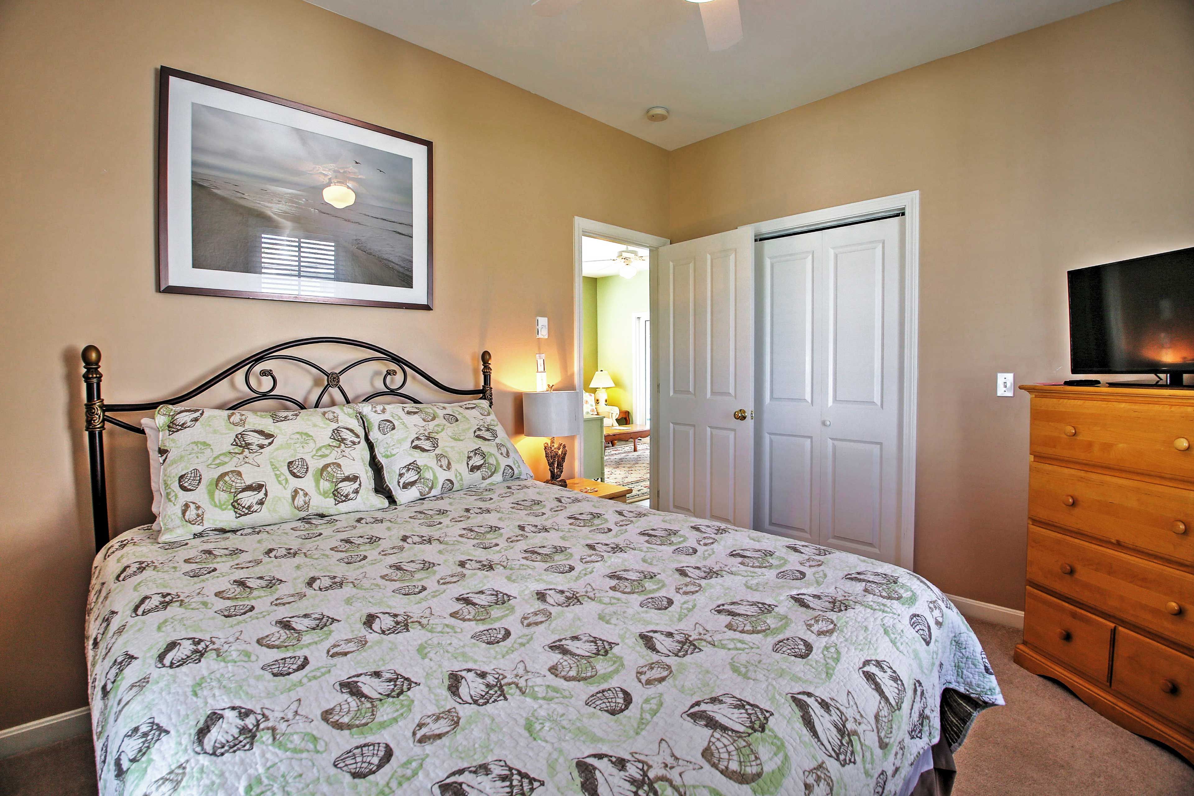 Turn the flat-screen TV on as you drift off to sleep.