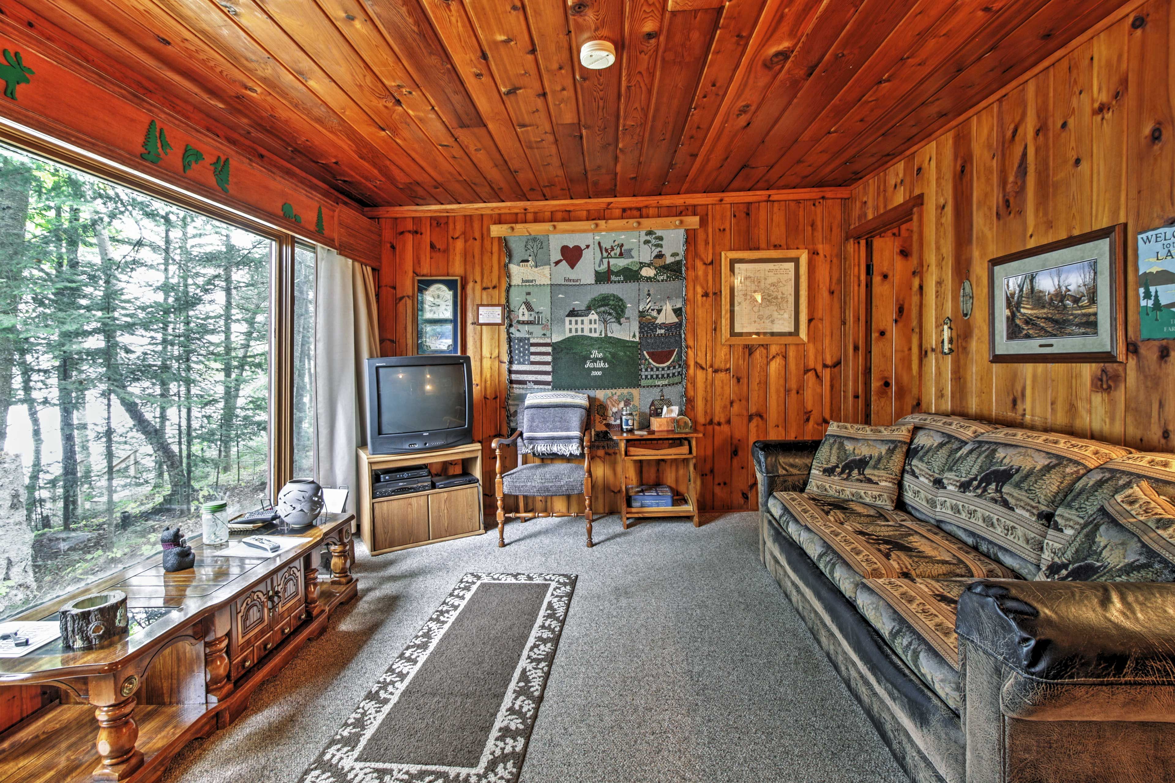 Cuddle up and watch a movie after a busy day on the lake.
