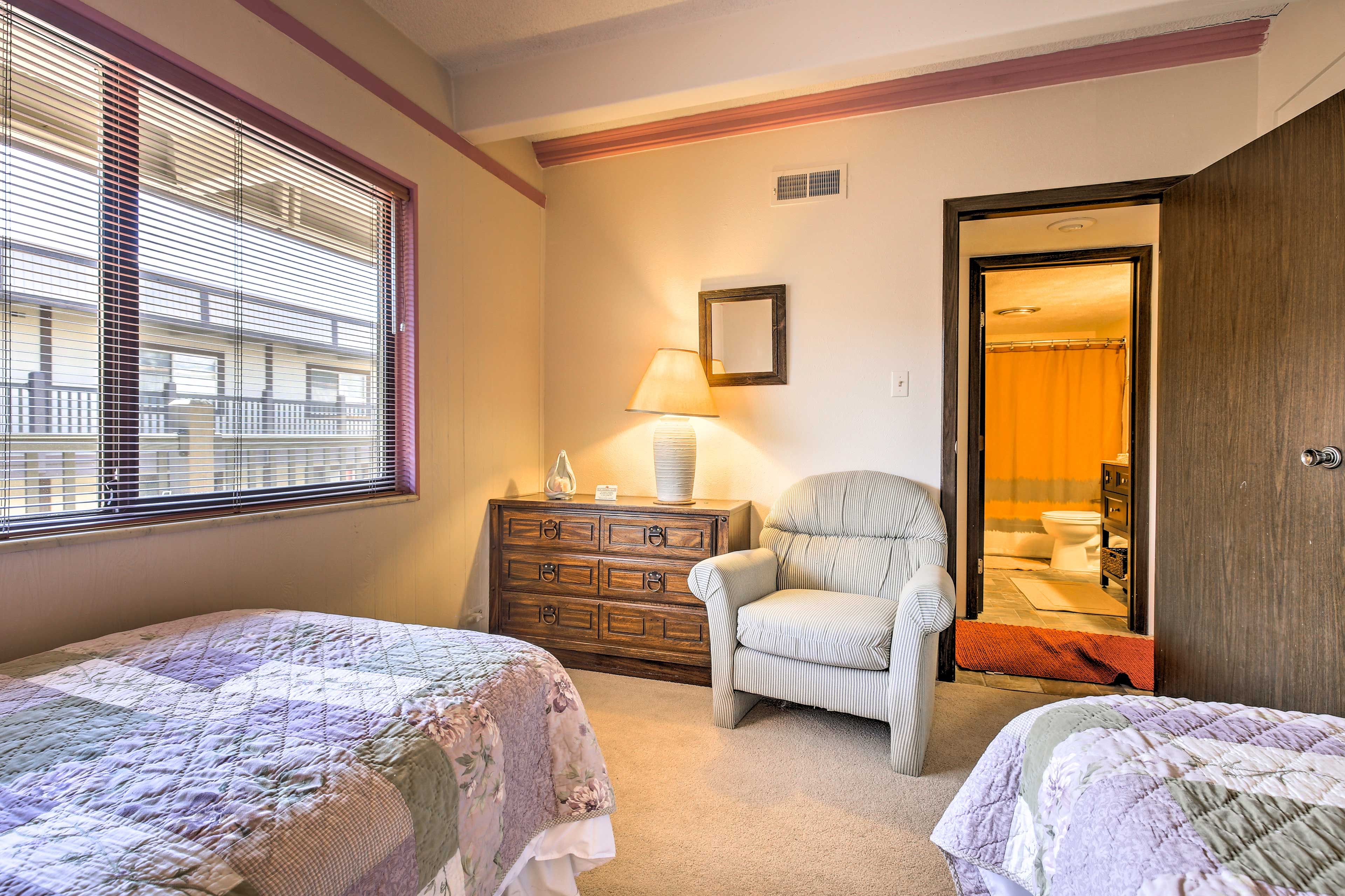 Start your morning to a trip to the bathroom across the hall.