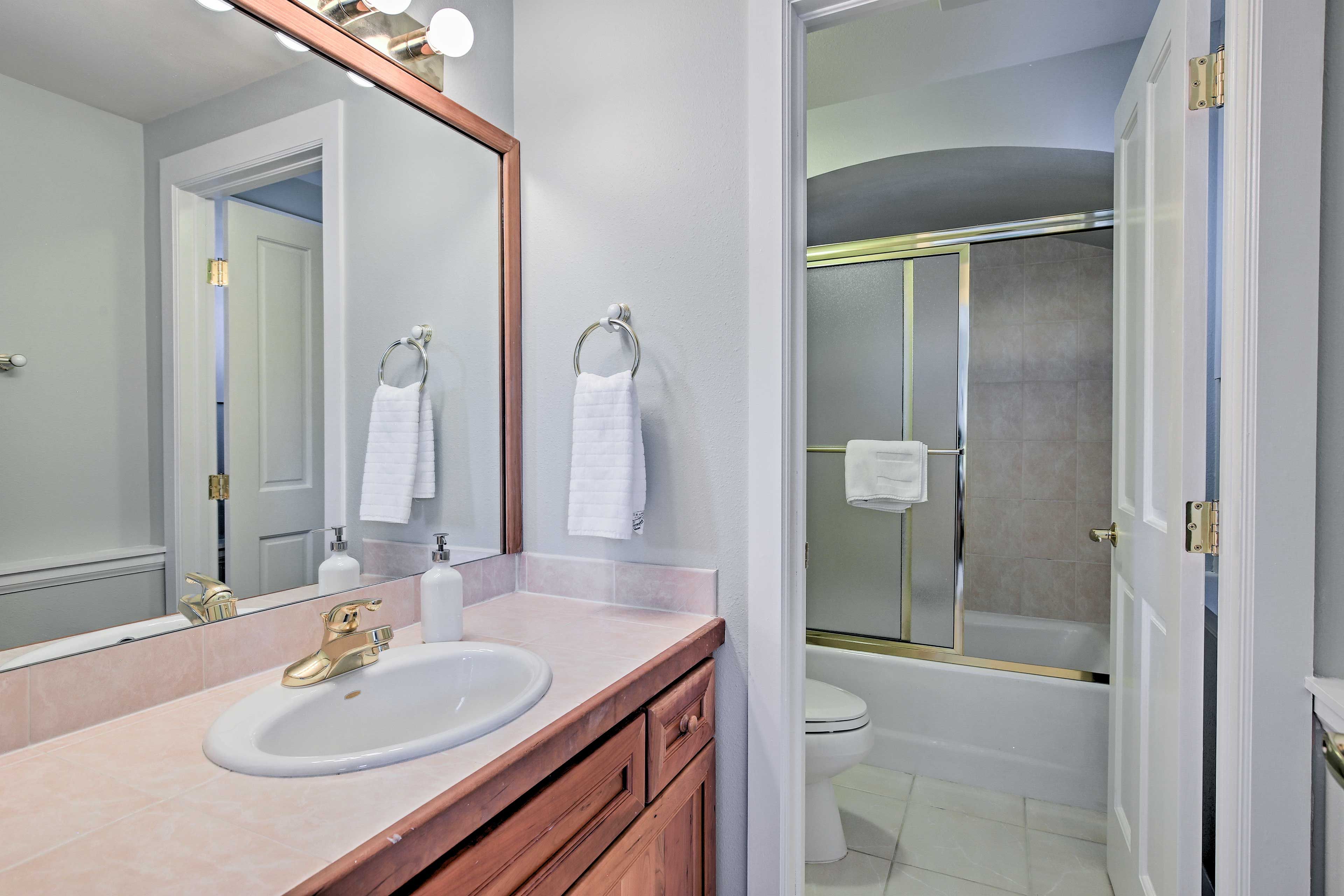 The home is complete with 3 full bathrooms.
