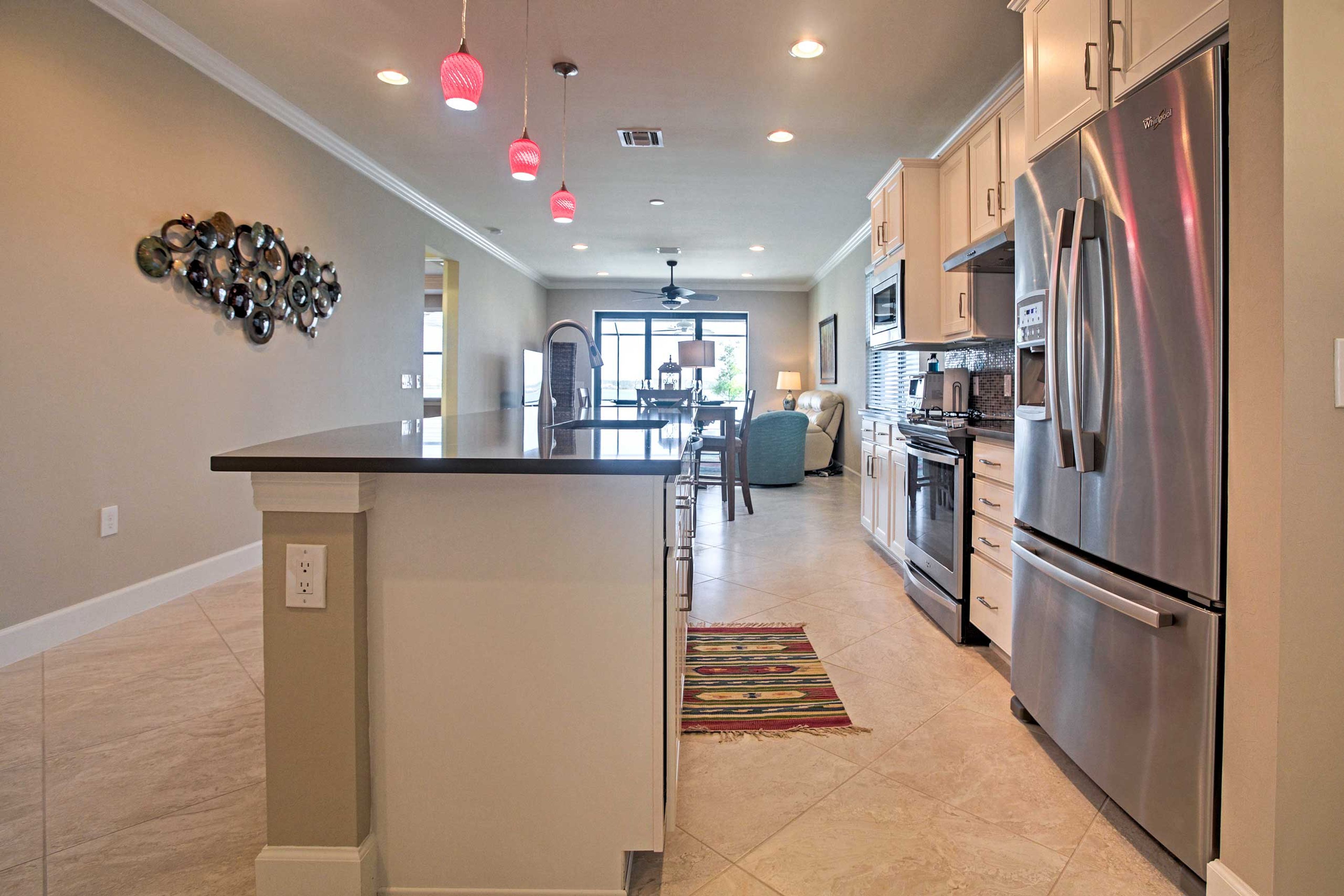 The open floor plan gives this well-appointed home a bright and airy feel.