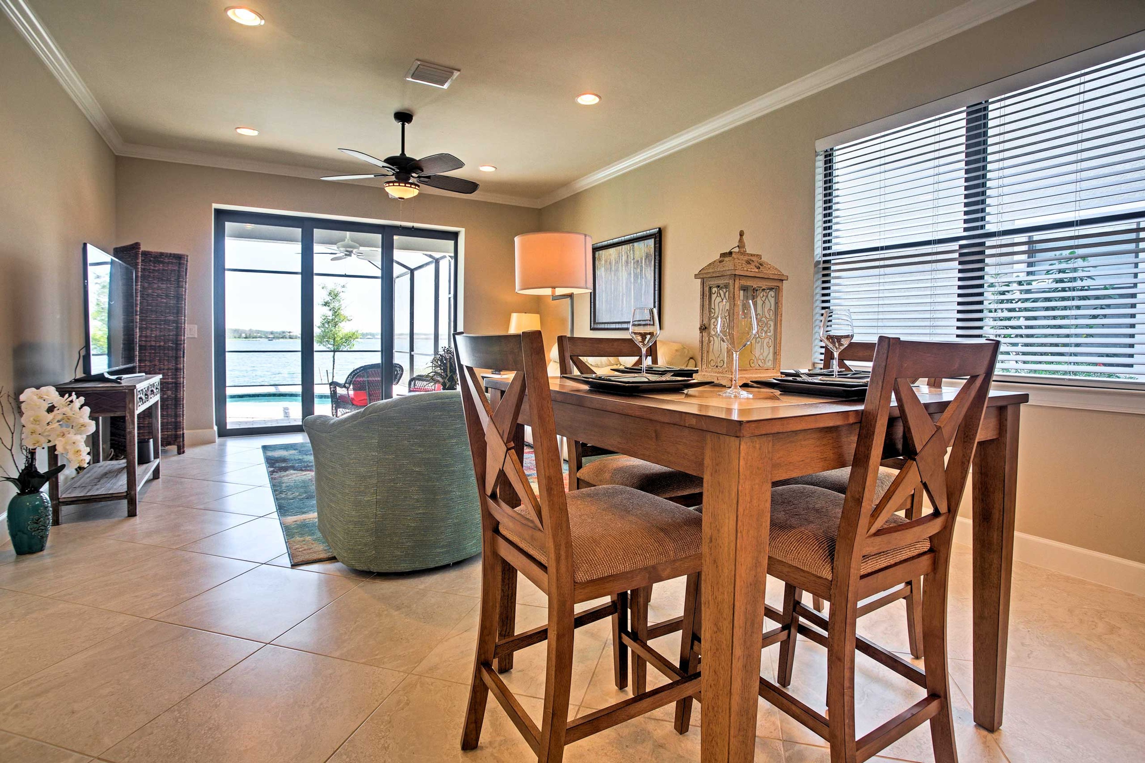 Keep the conversation going as you linger the combination living area.