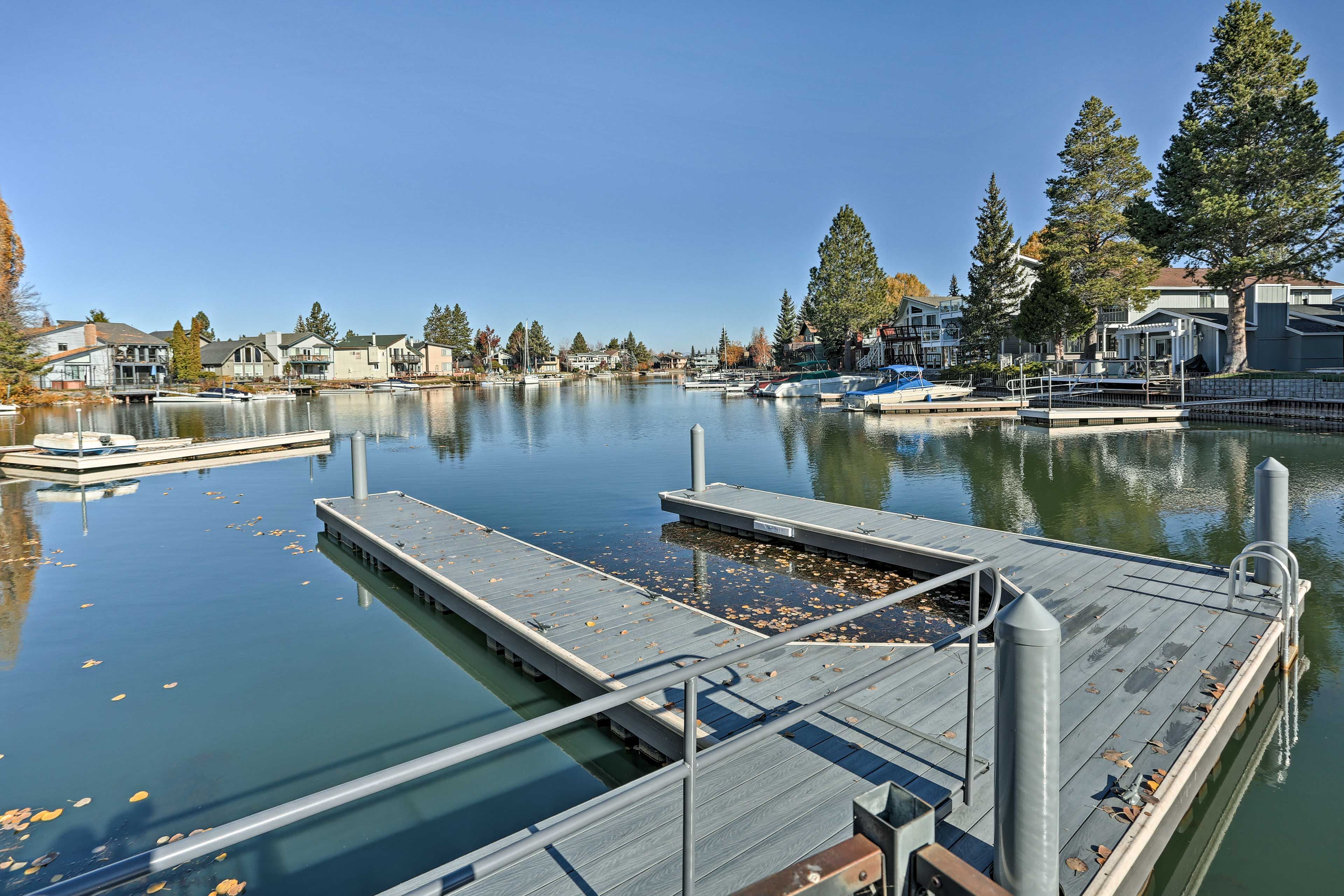 The private dock provides even more convenience for your lake retreat!