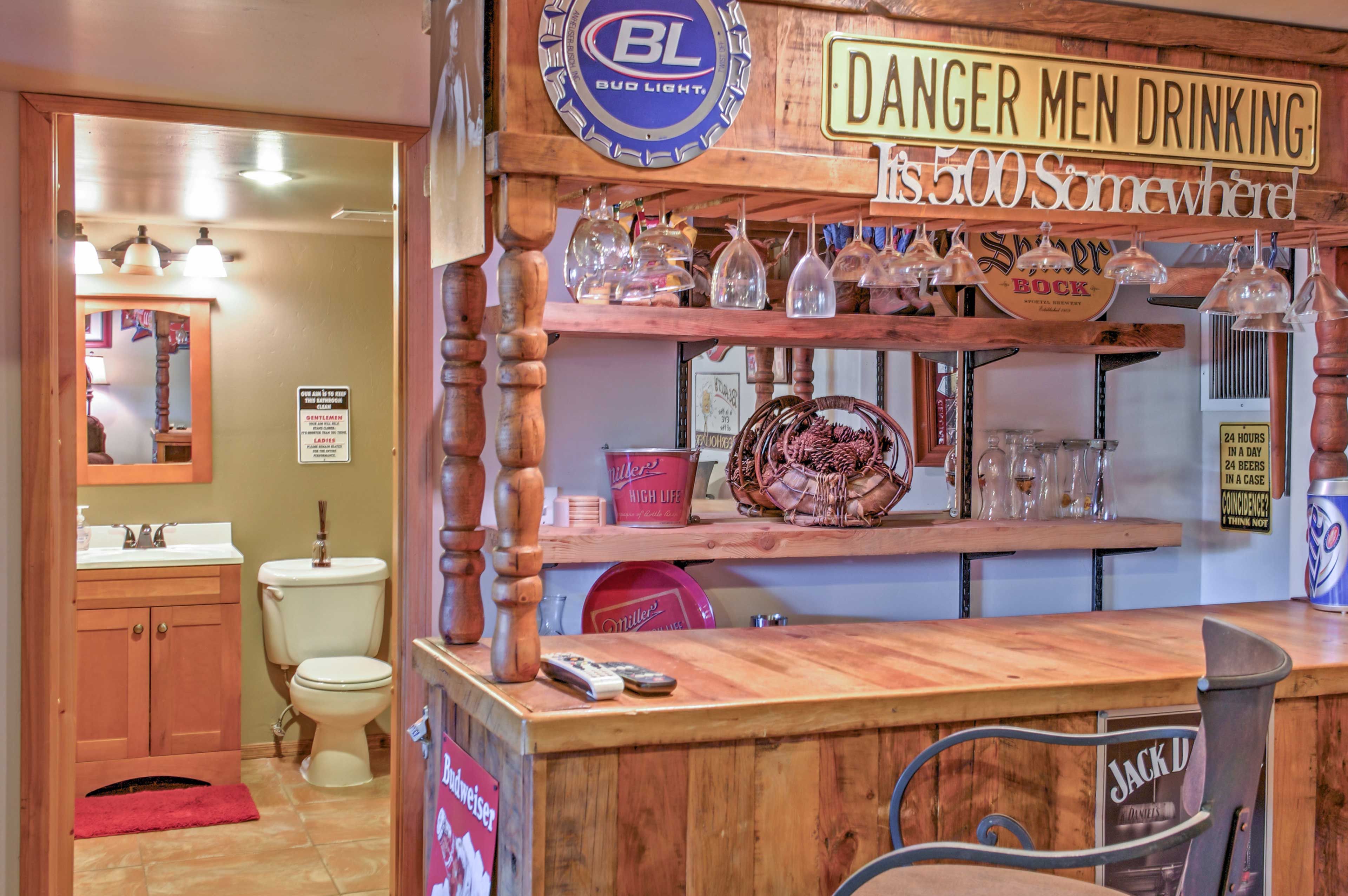Grab a drink from the private bar!