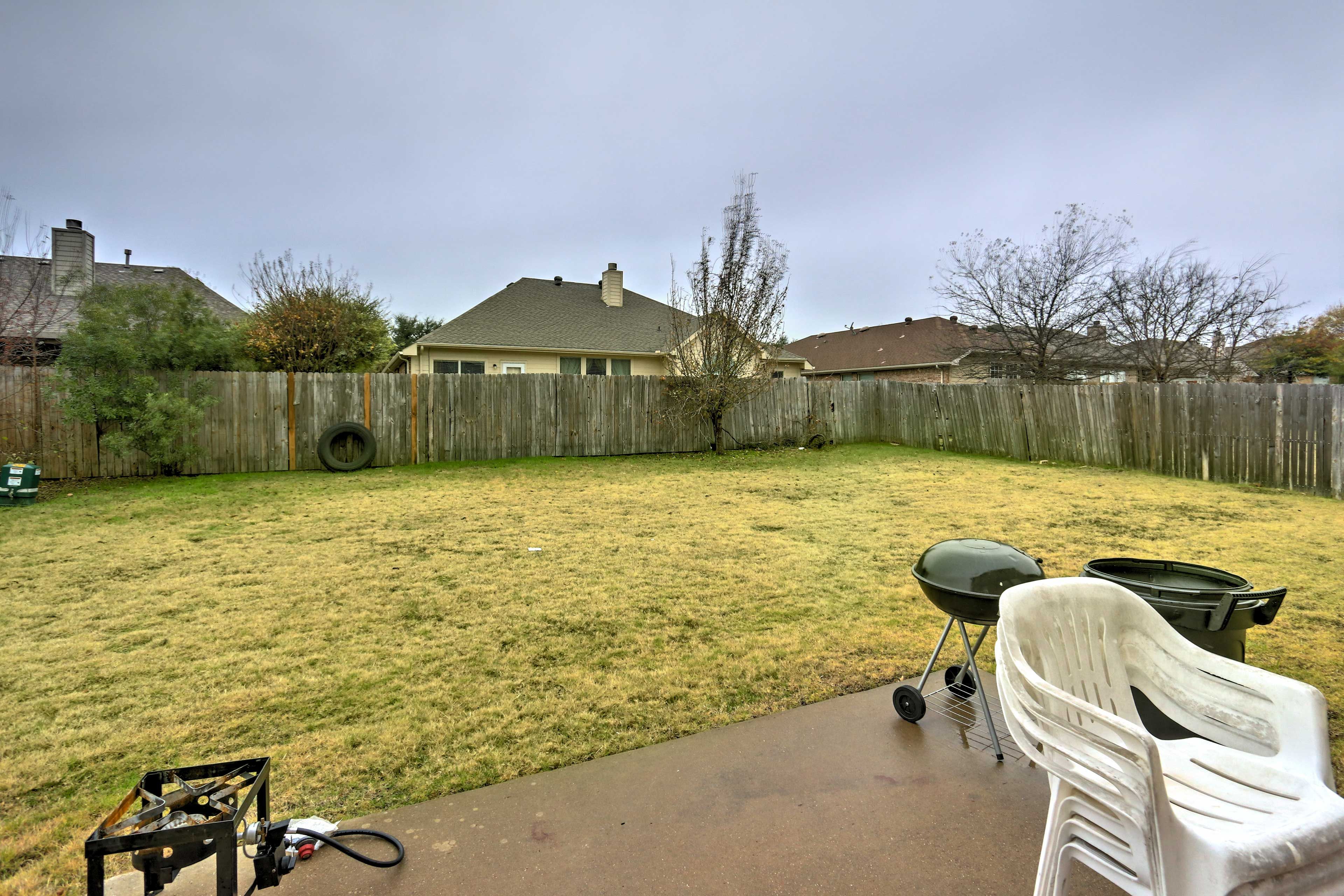 Enjoy time outdoors in the backyard.