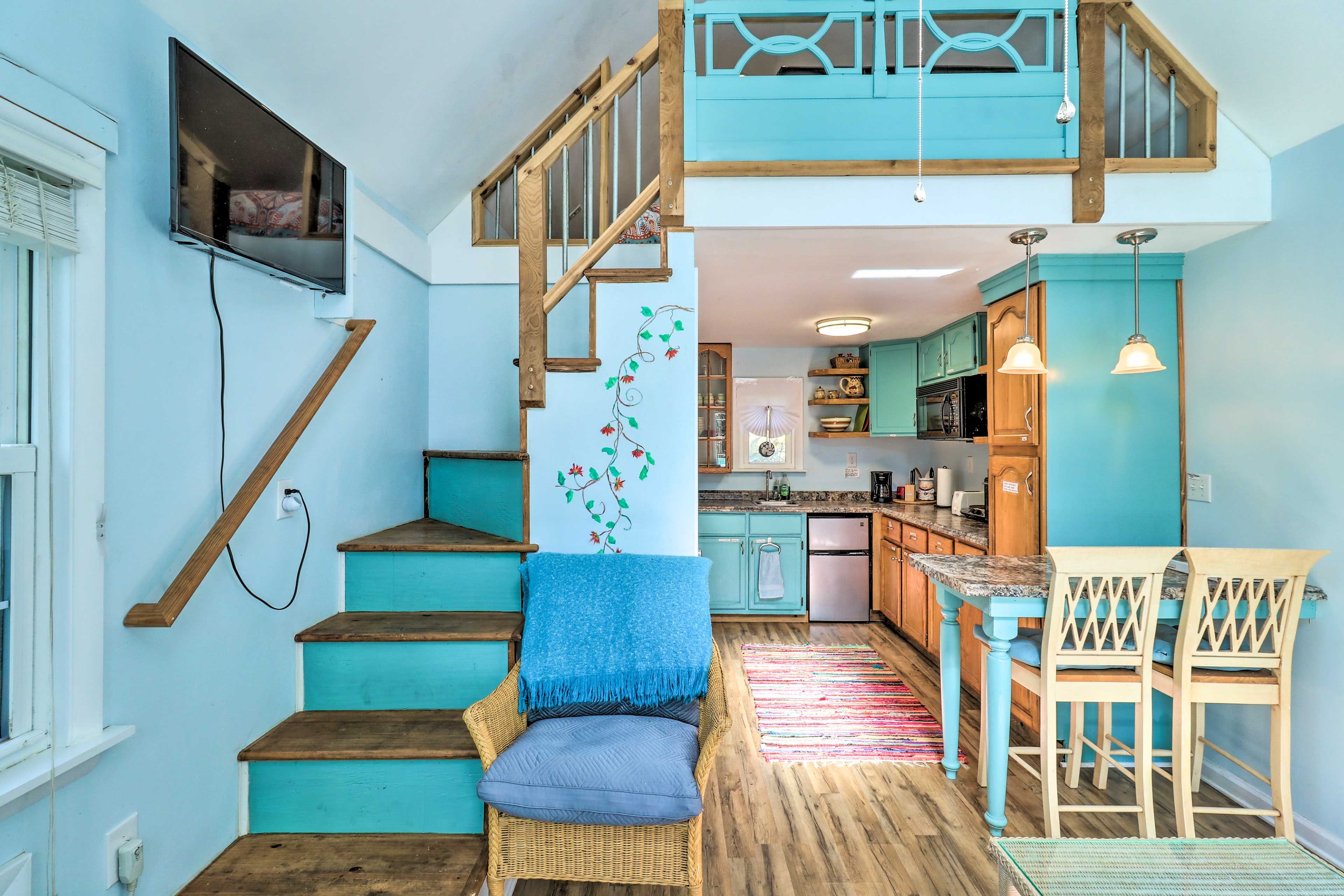 Lofted Bedroom | Queen Bed | Steep Stairs Required