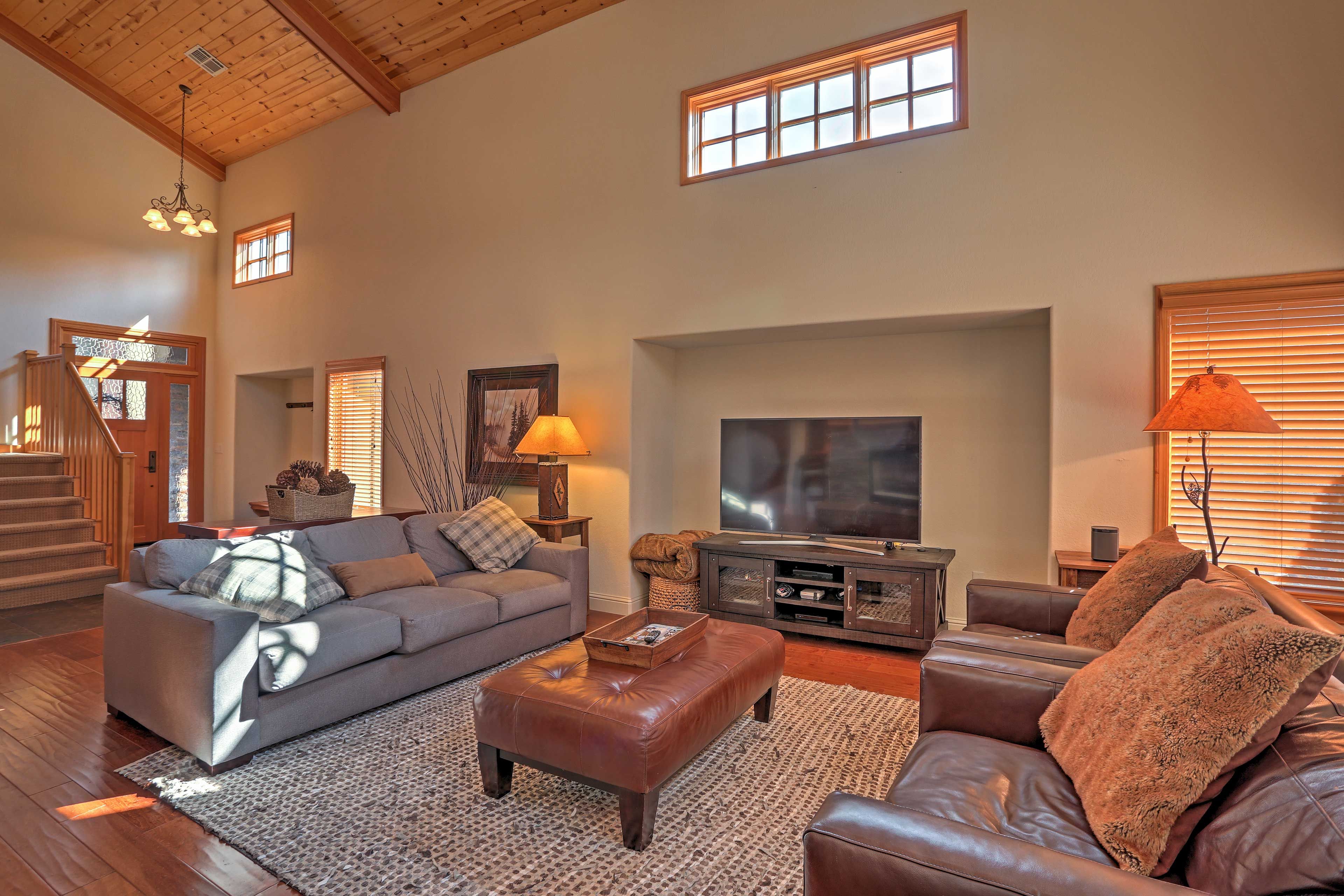 Settle down on one of the lavish armchairs after an adventure-filled day exploring the mountains.