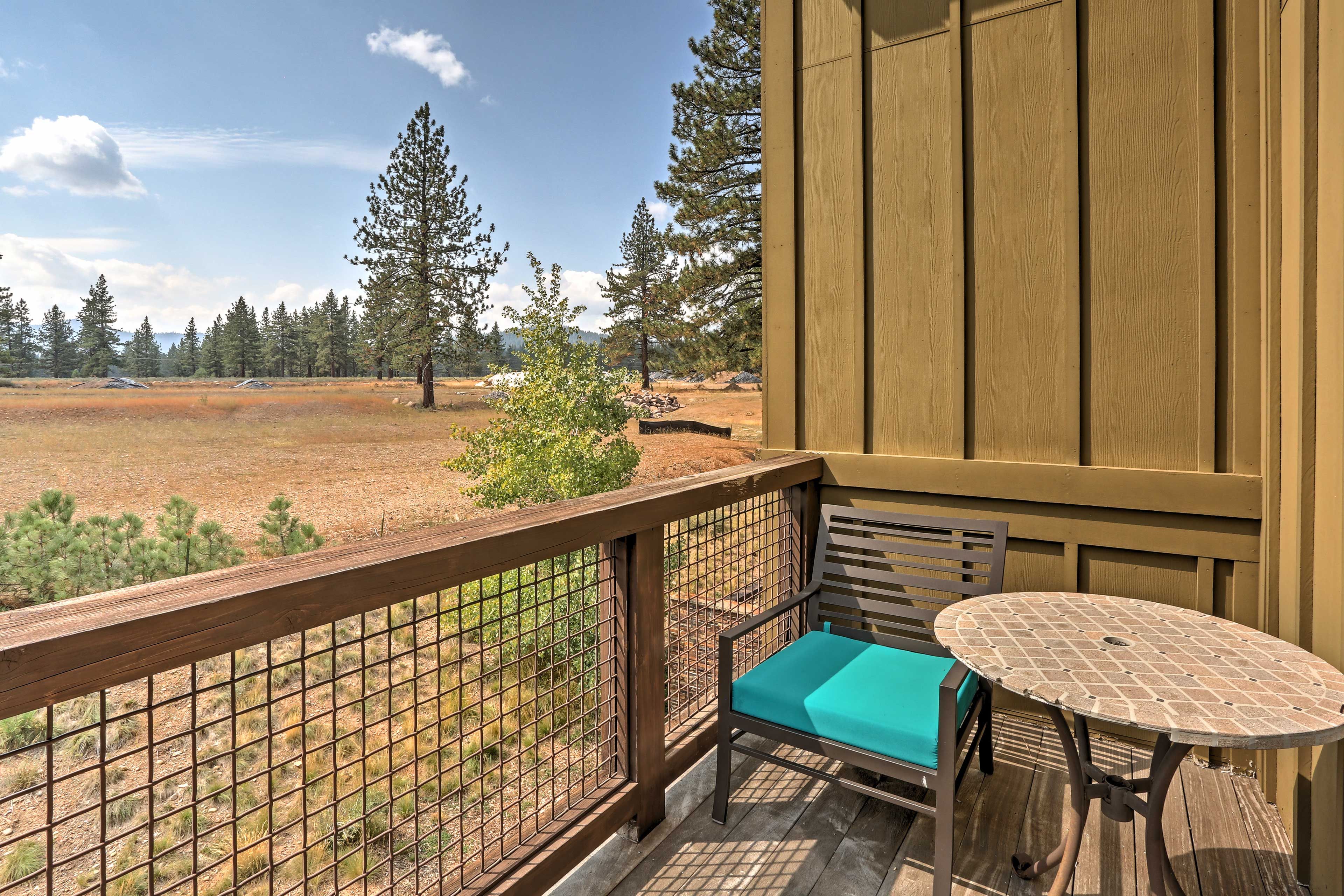 Sip your morning coffee on the bedroom's private balcony.