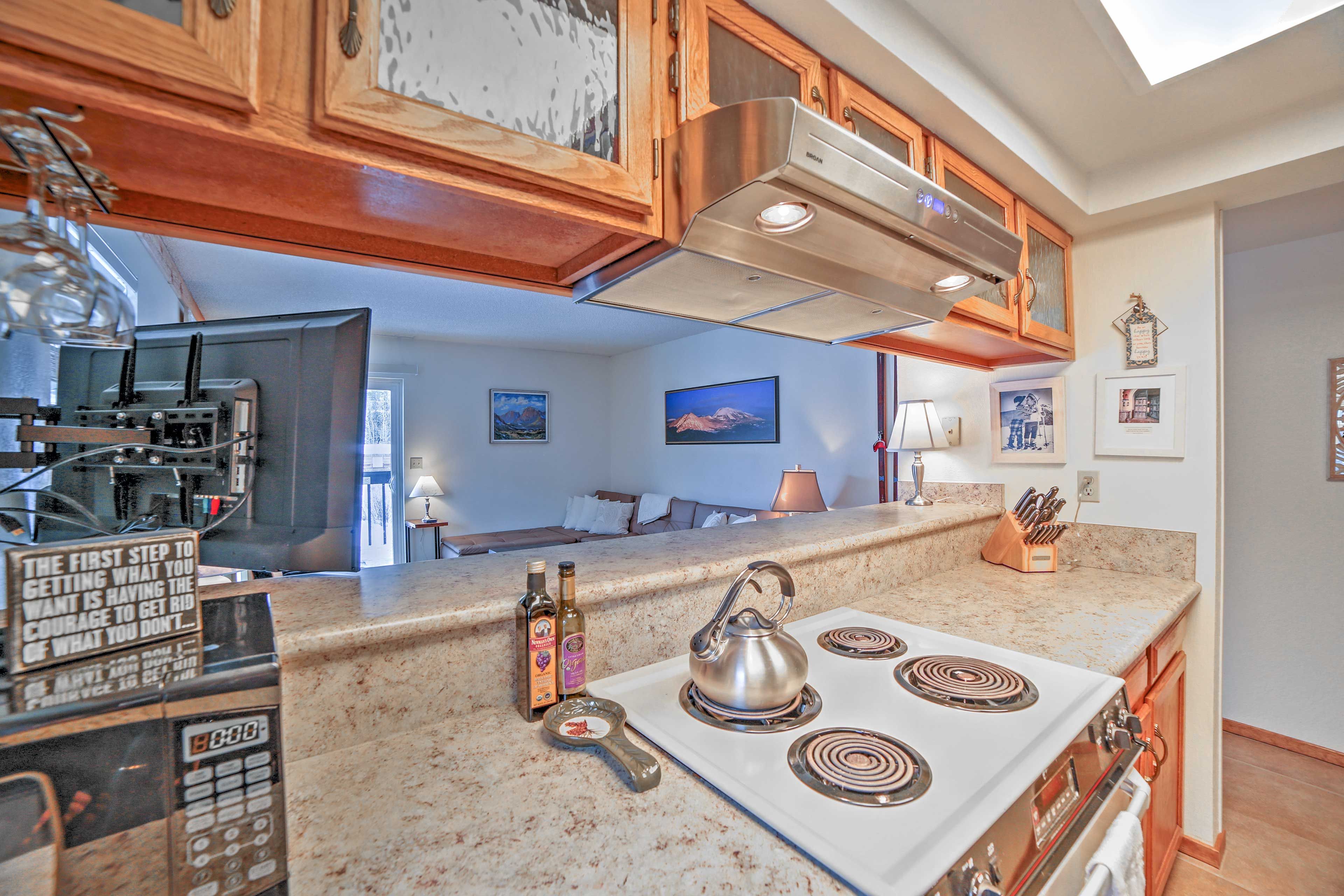 Cook up a delicious meal in the fully equipped kitchen!