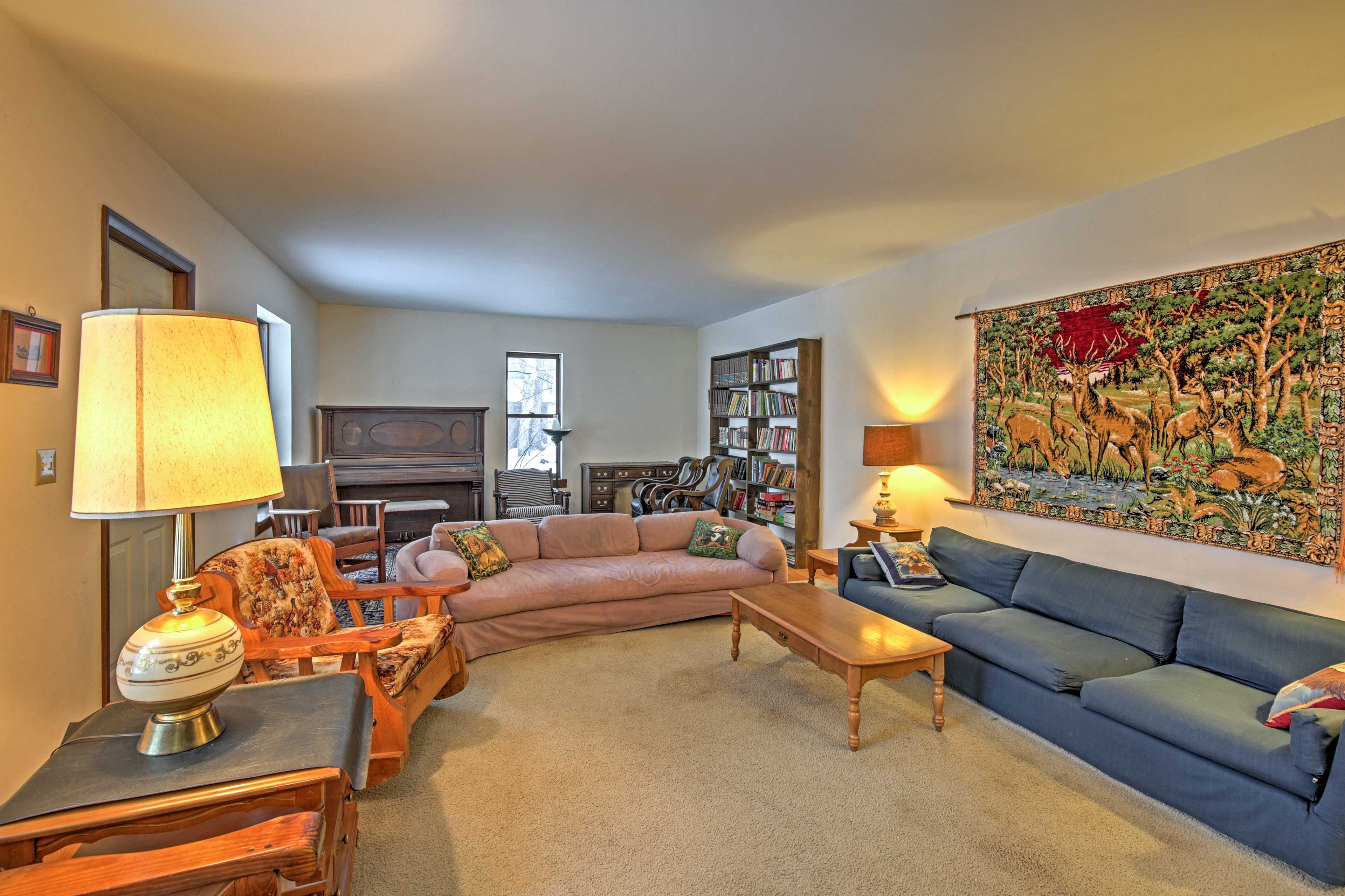 Curl up with a good book on the couches!