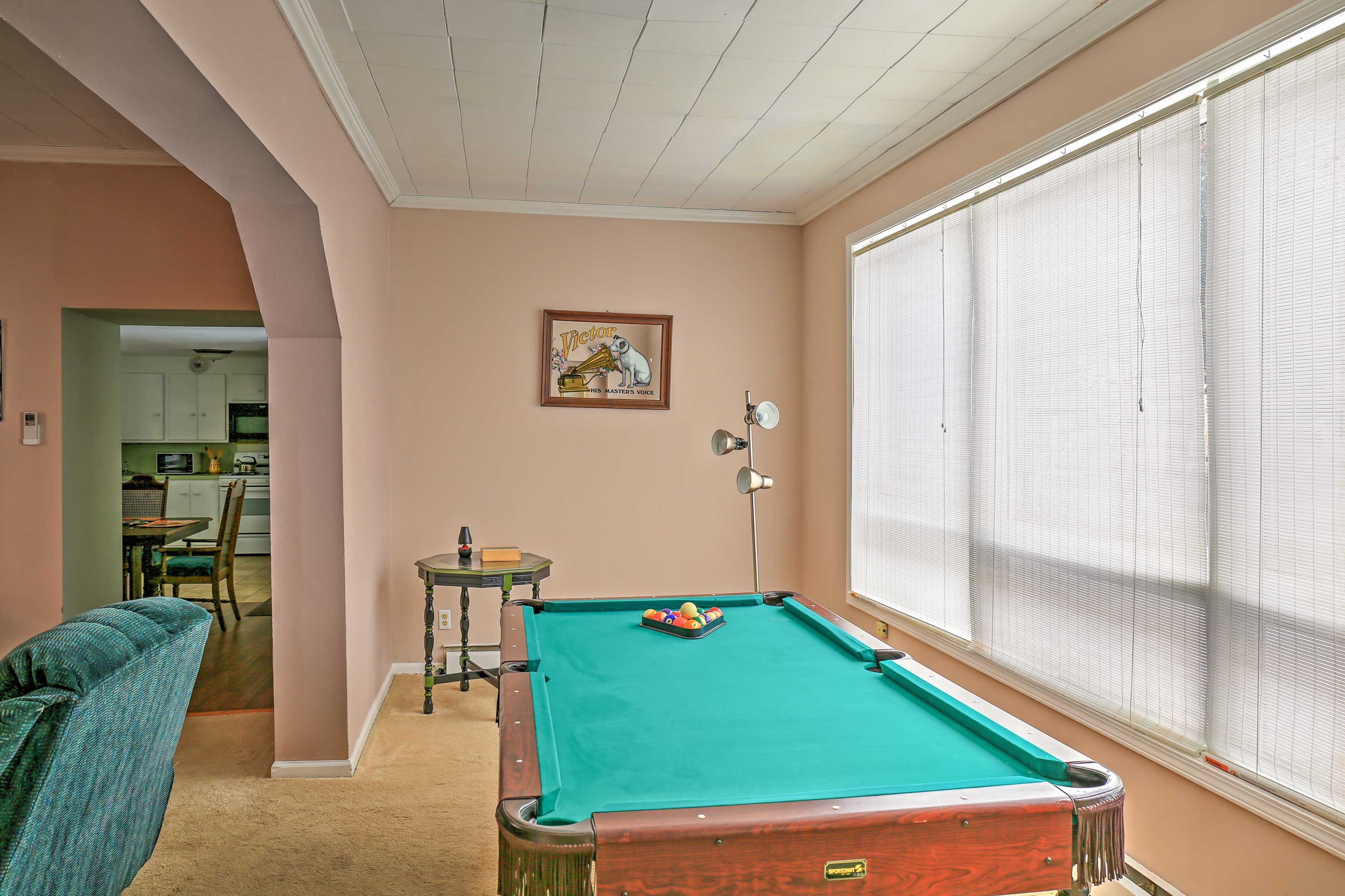 Challenge your travel companions to a game of pool.