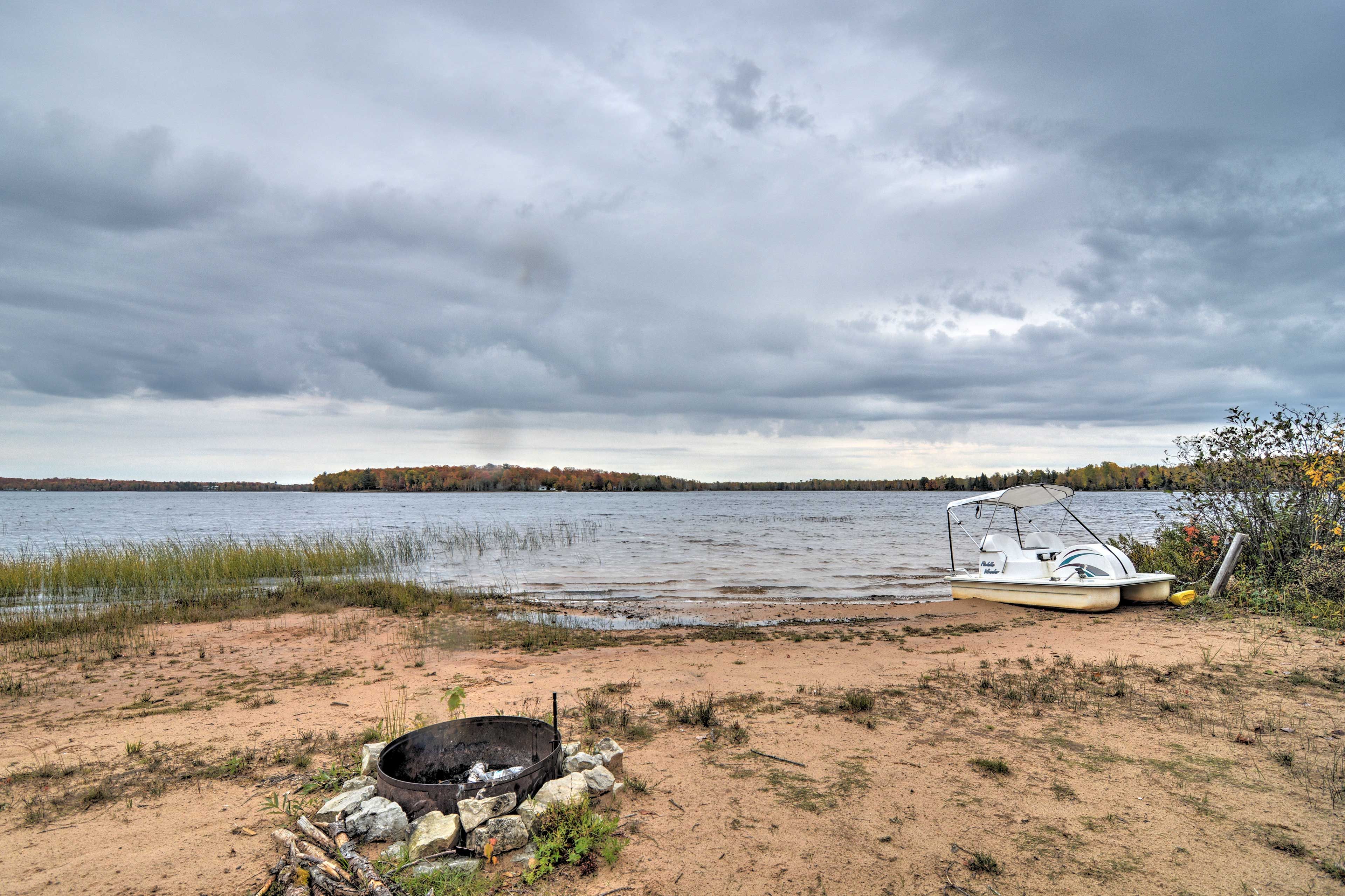 The cabins sit on 10+ acres of property, featuring a private lake beach!