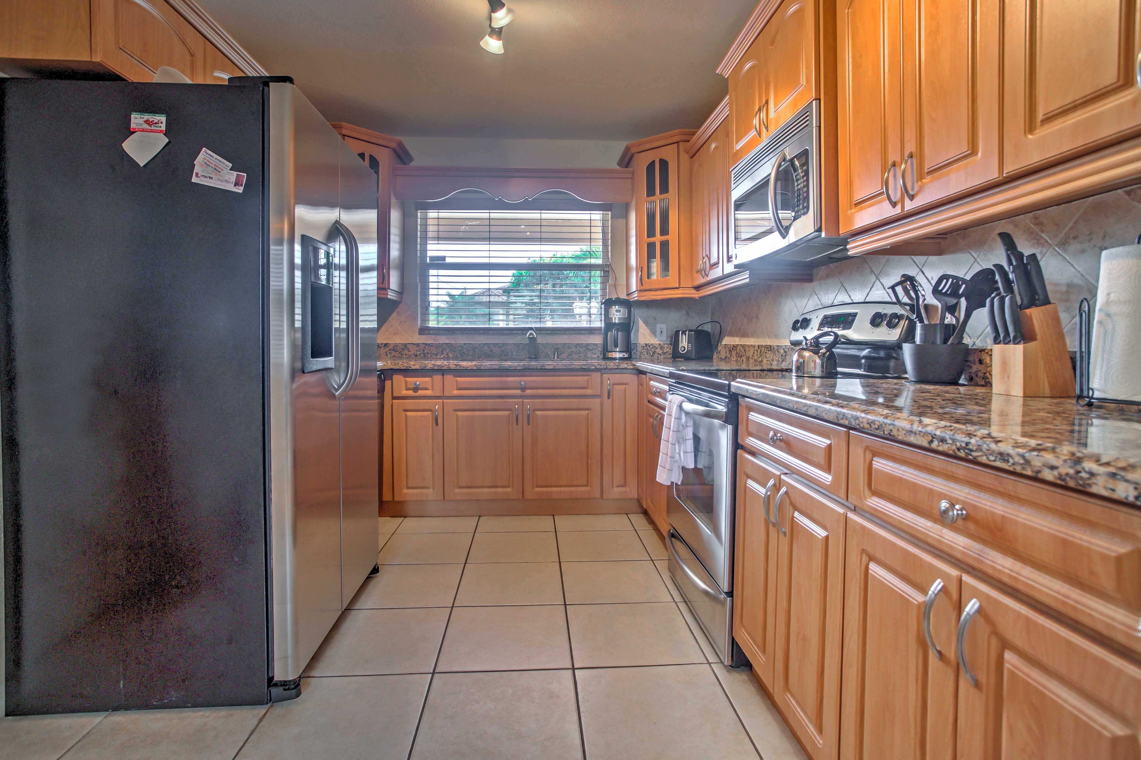 Whip up your favorite recipes in the fully equipped kitchen.