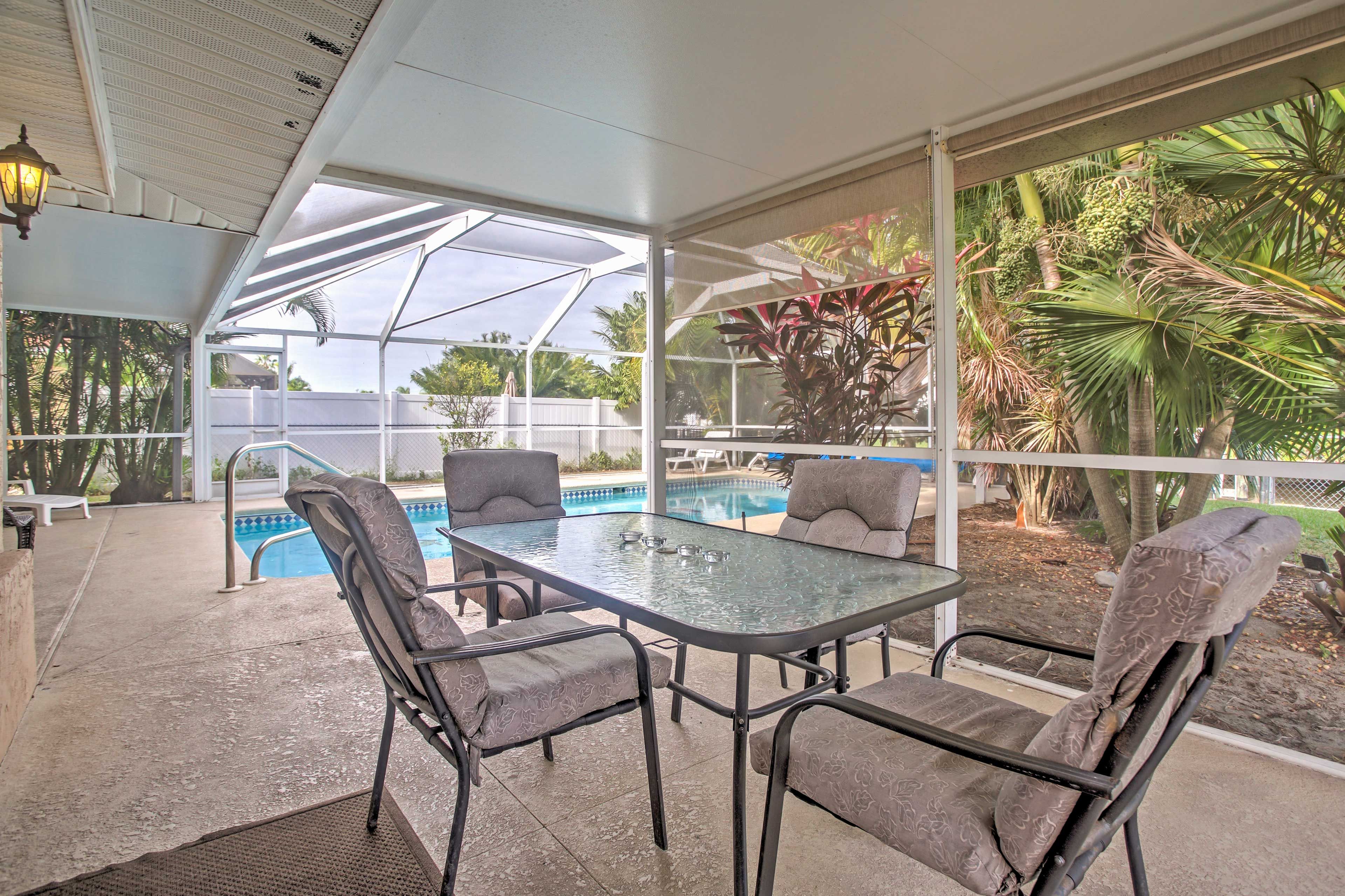 Early risers will look forward to sipping their morning coffee outside on the covered patio.
