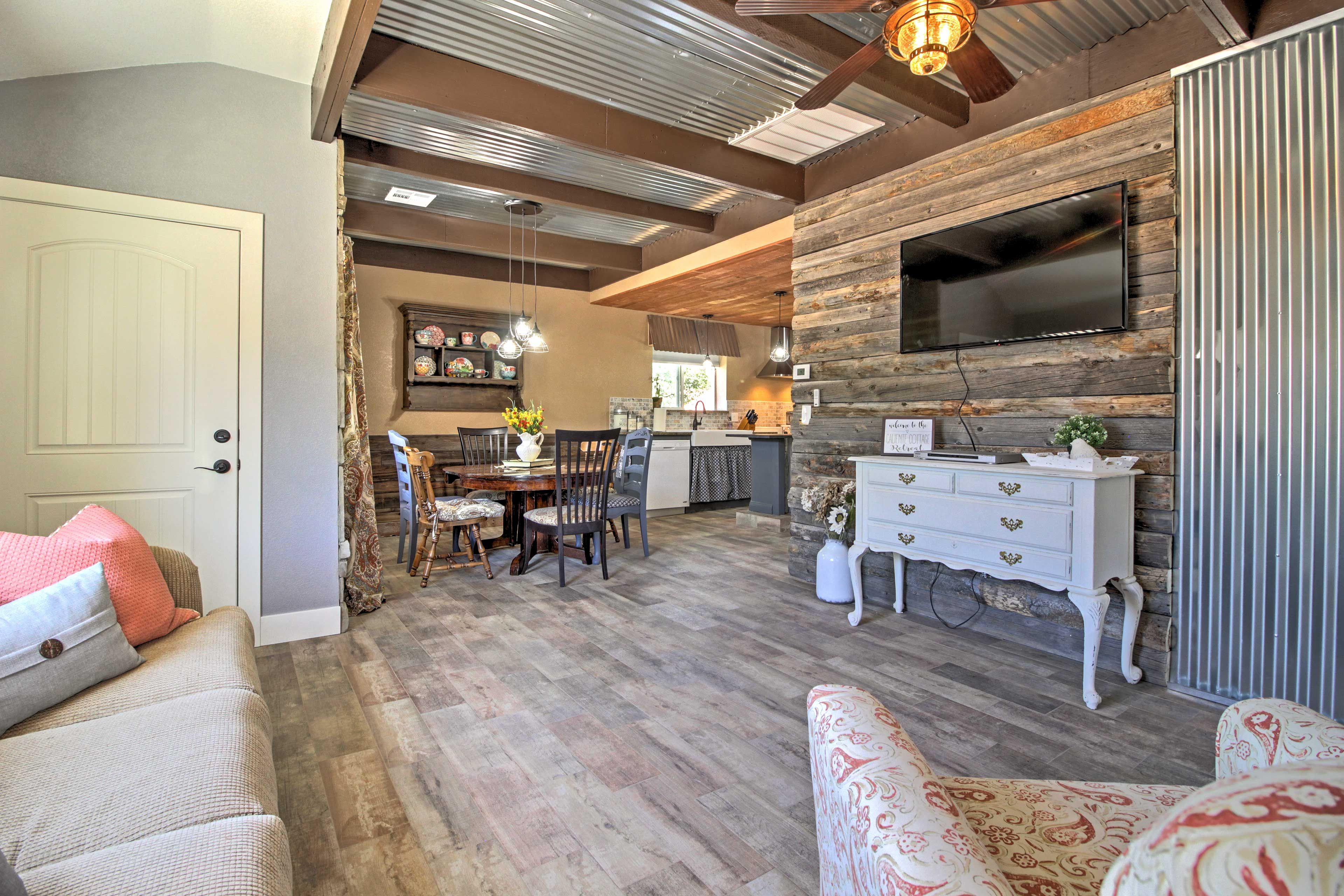 Gorgeous hardwood floors line the interior.