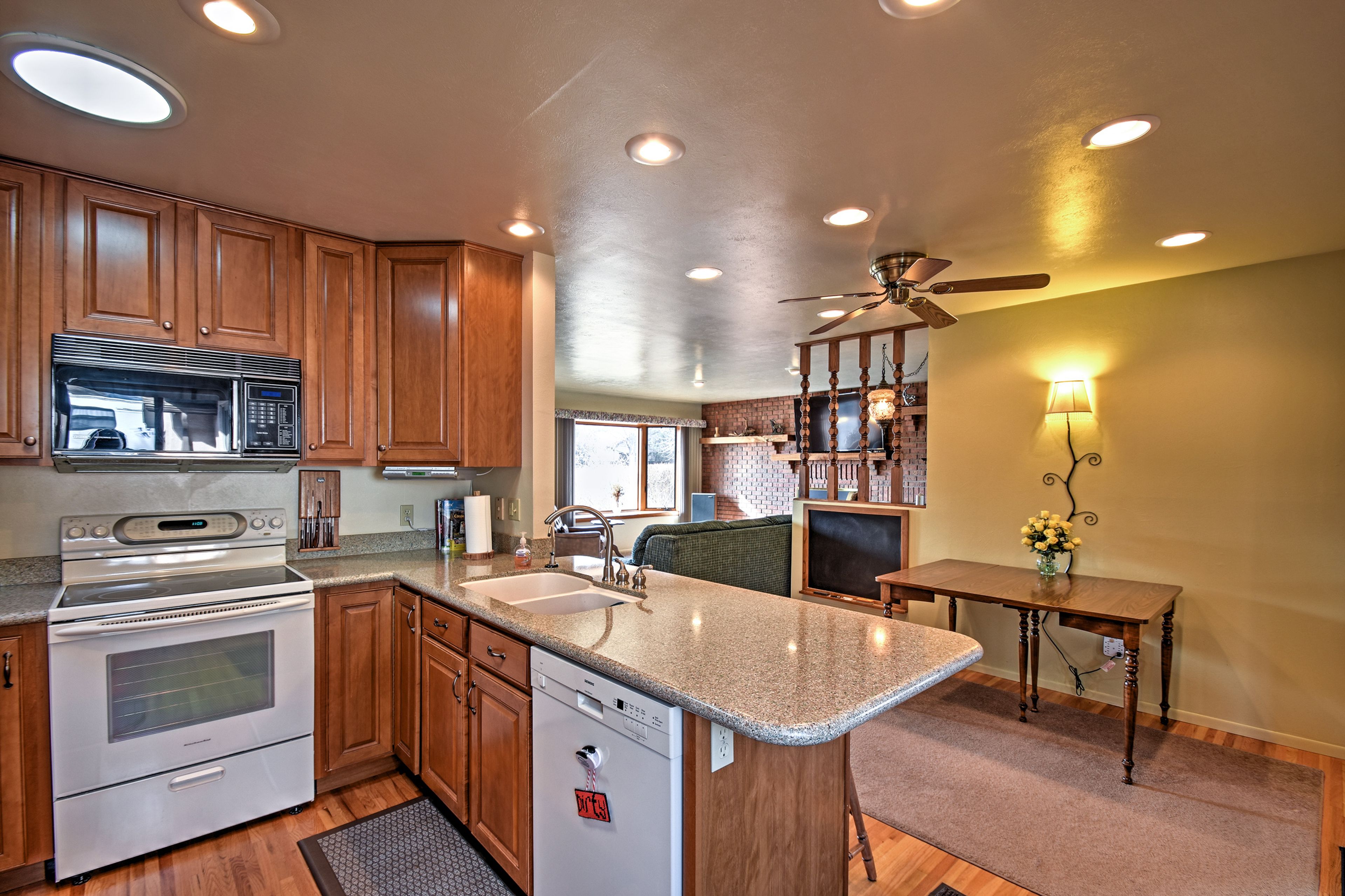 Try out a new recipe in the fully equipped kitchen.